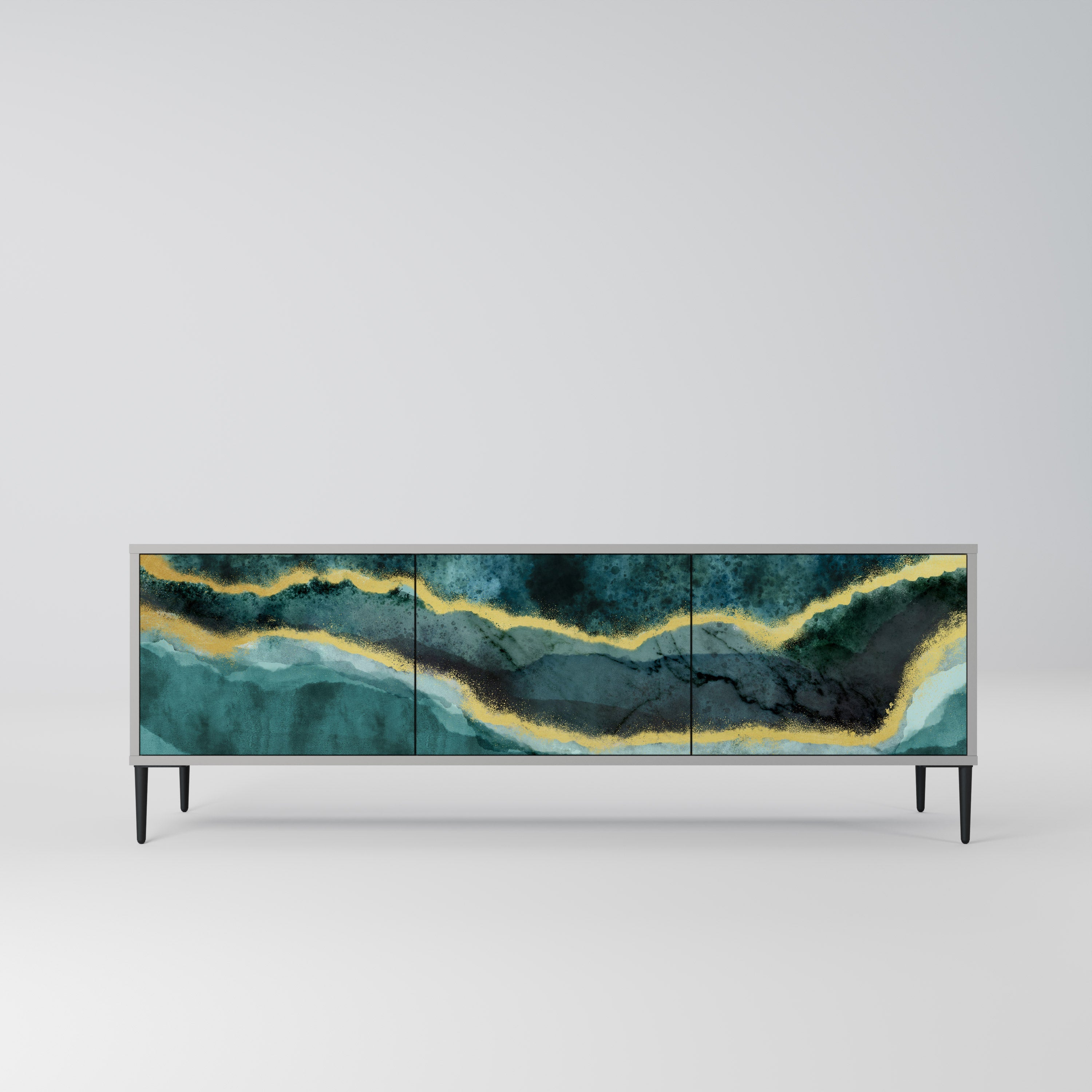 GOLDRUSH ODYSSEY Móvel de TV com 3 Portas em Acabamento Cinzento