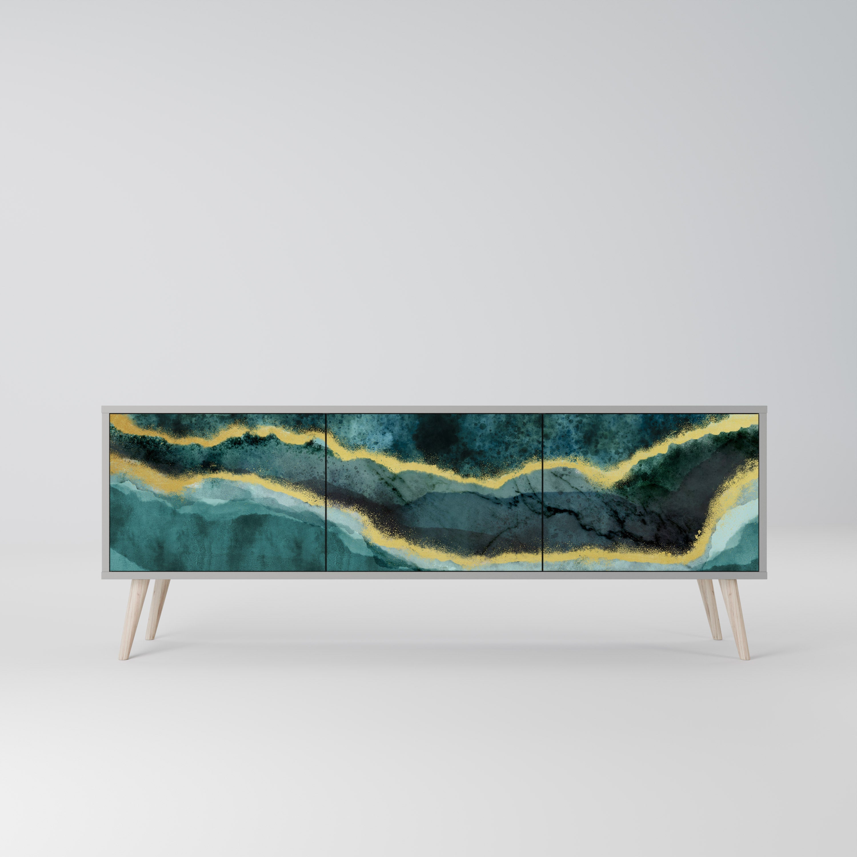 GOLDRUSH ODYSSEY Móvel de TV com 3 Portas em Acabamento Cinzento