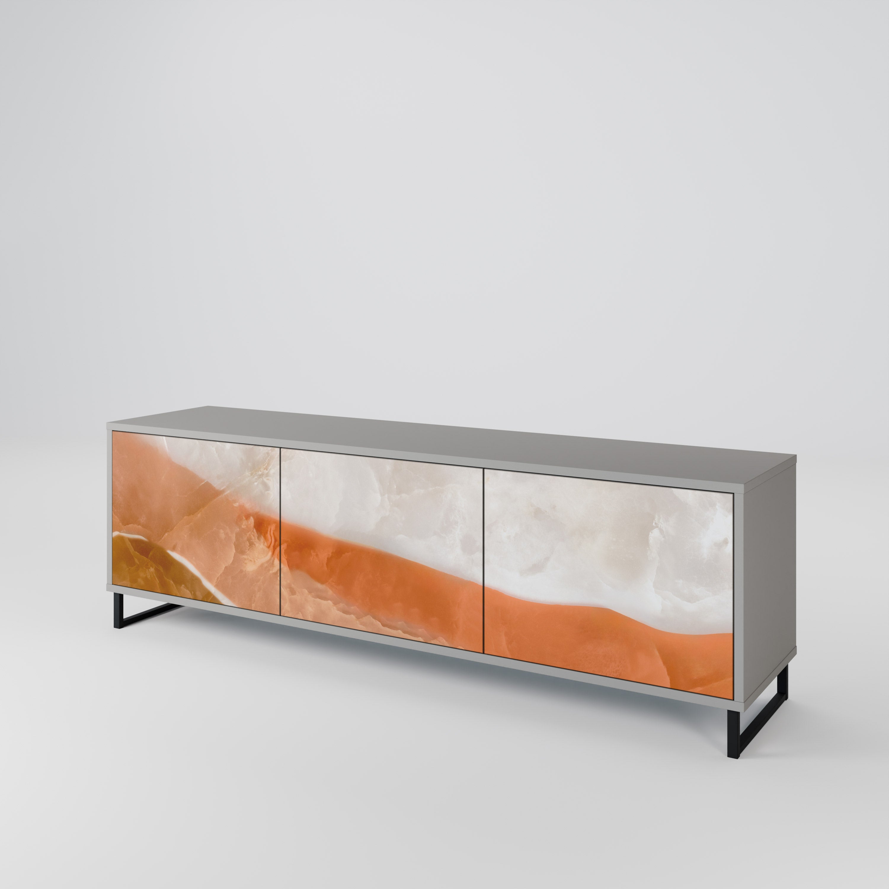 SANDHILLS SPLENDOUR Móvel de TV com 3 Portas em Acabamento Cinzento