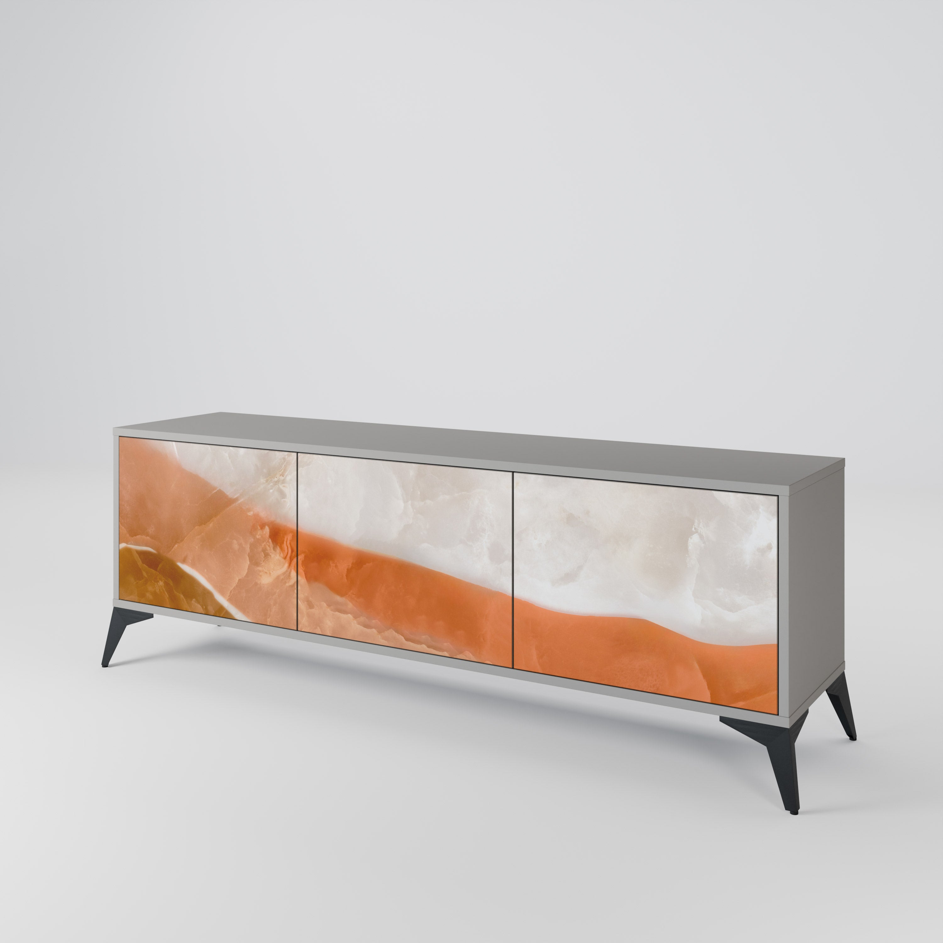 SANDHILLS SPLENDOUR Móvel de TV com 3 Portas em Acabamento Cinzento