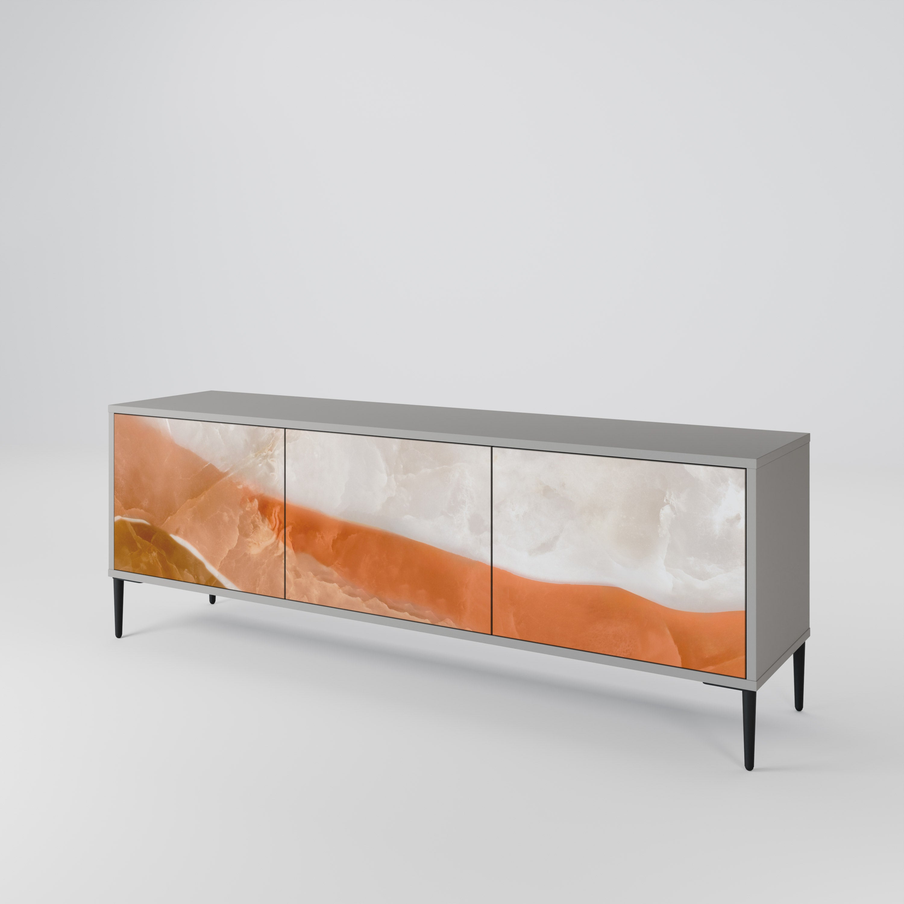 SANDHILLS SPLENDOUR Móvel de TV com 3 Portas em Acabamento Cinzento