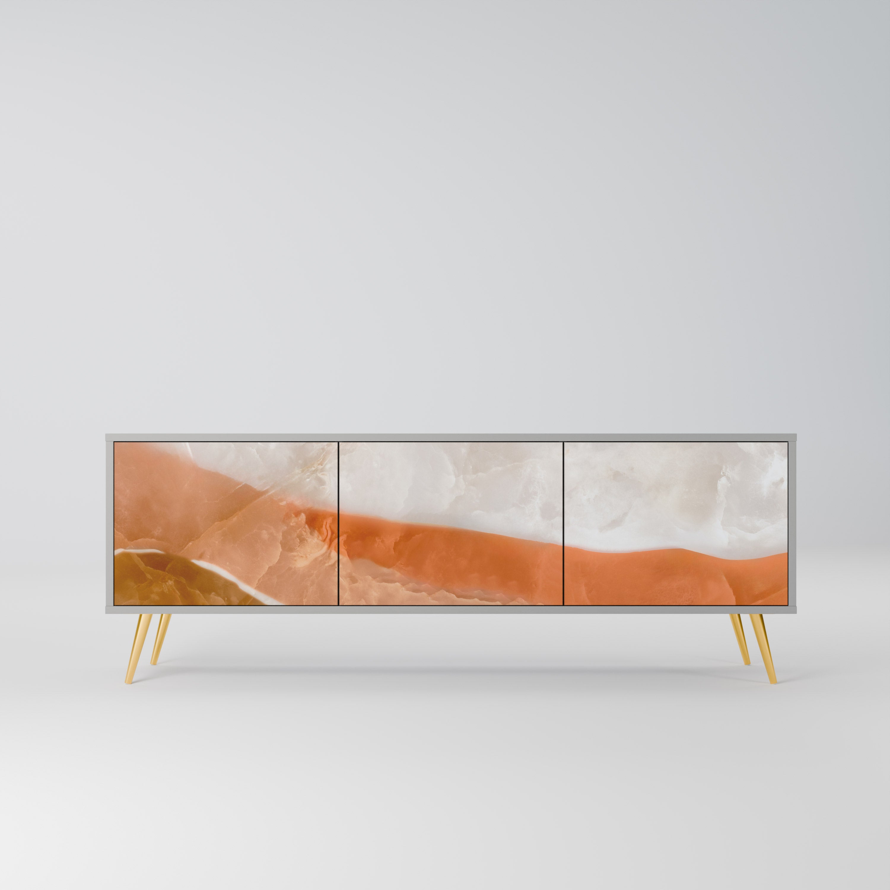 SANDHILLS SPLENDOUR Móvel de TV com 3 Portas em Acabamento Cinzento