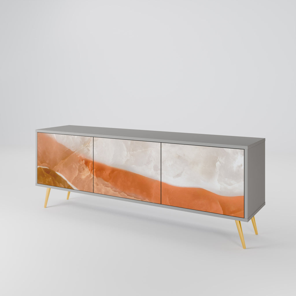 SANDHILLS SPLENDOUR Móvel de TV com 3 Portas em Acabamento Cinzento