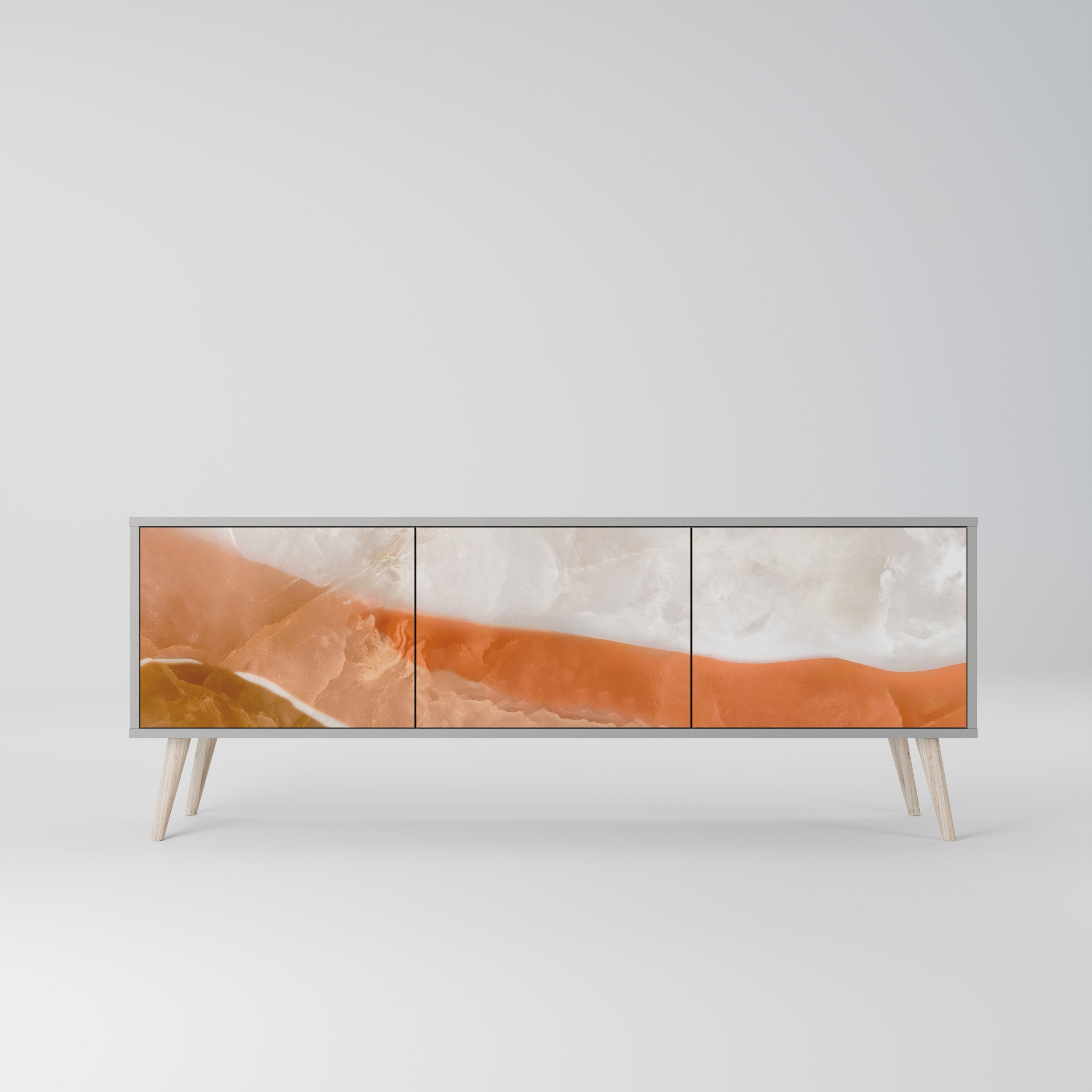 SANDHILLS SPLENDOUR Móvel de TV com 3 Portas em Acabamento Cinzento