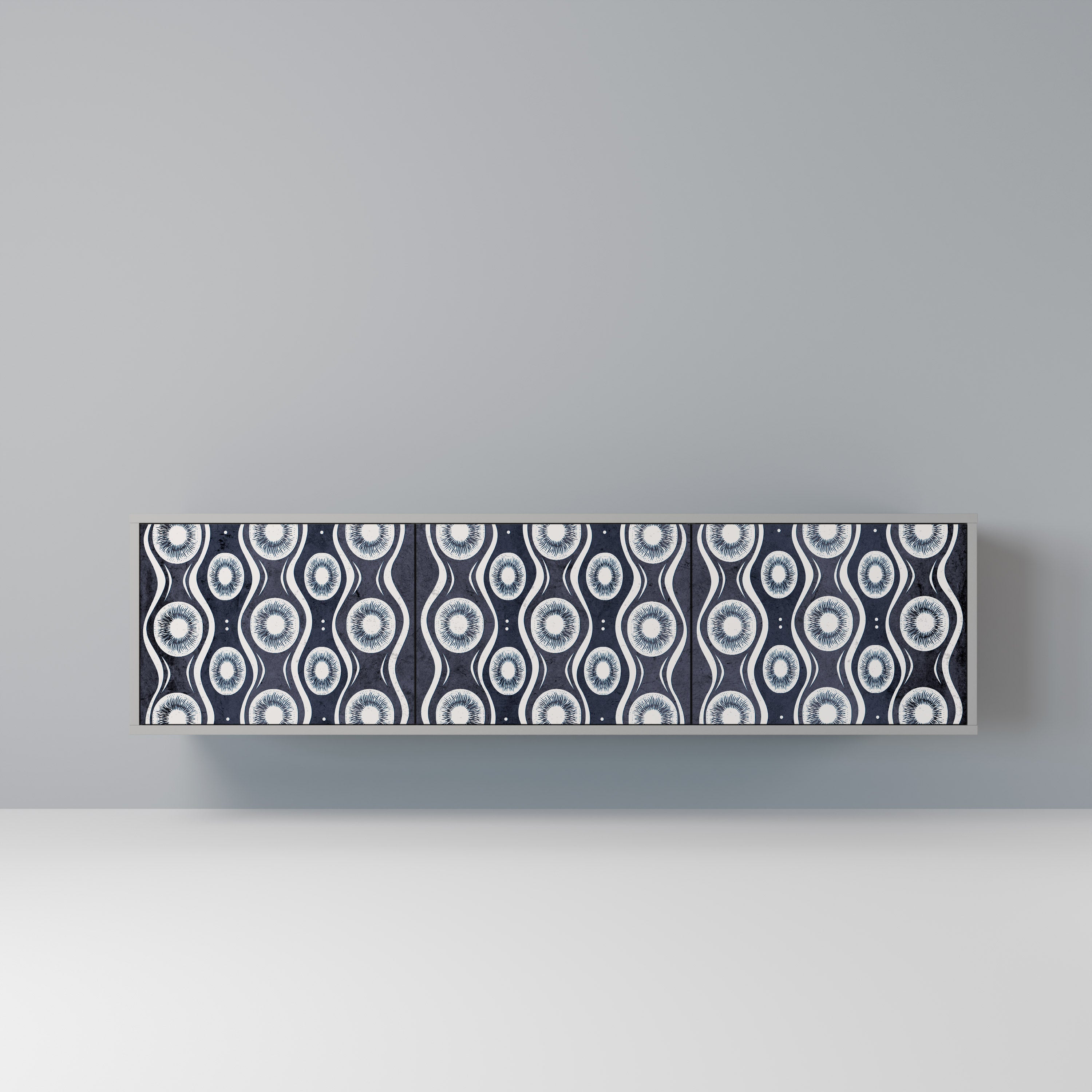 GRAPHITE EYES Móvel de TV com 3 Portas em Acabamento Cinzento