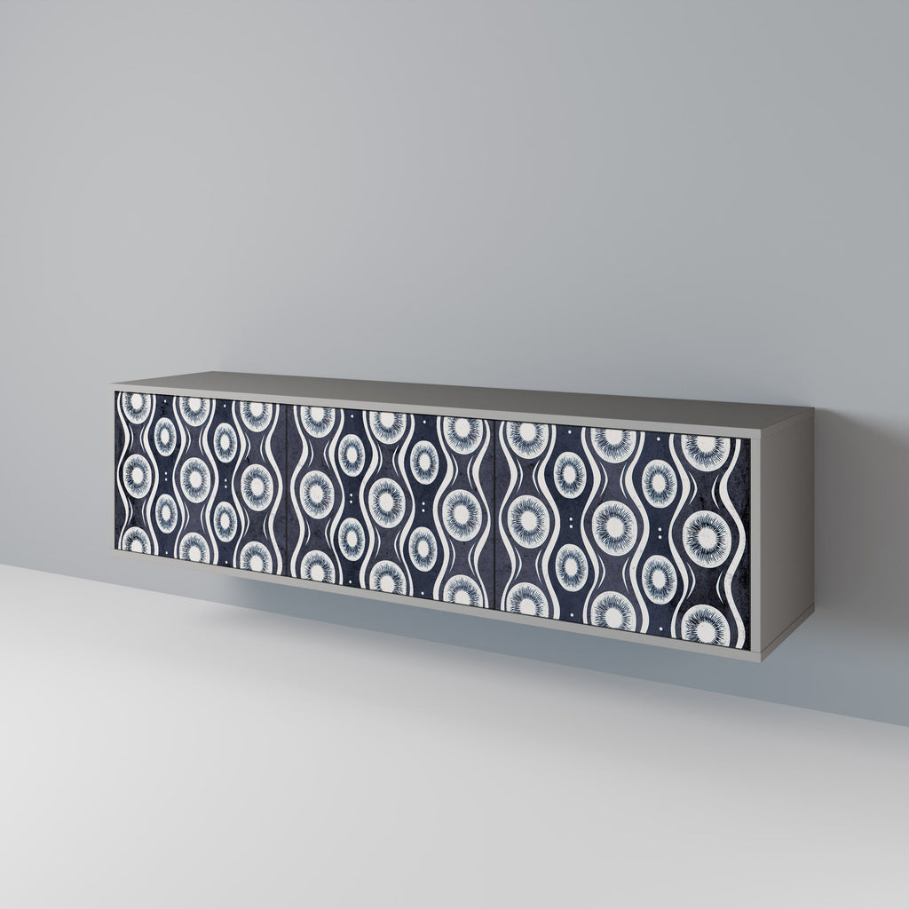 GRAPHITE EYES Móvel de TV com 3 Portas em Acabamento Cinzento