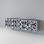 GRAPHITE EYES Móvel de TV com 3 Portas em Acabamento Cinzento