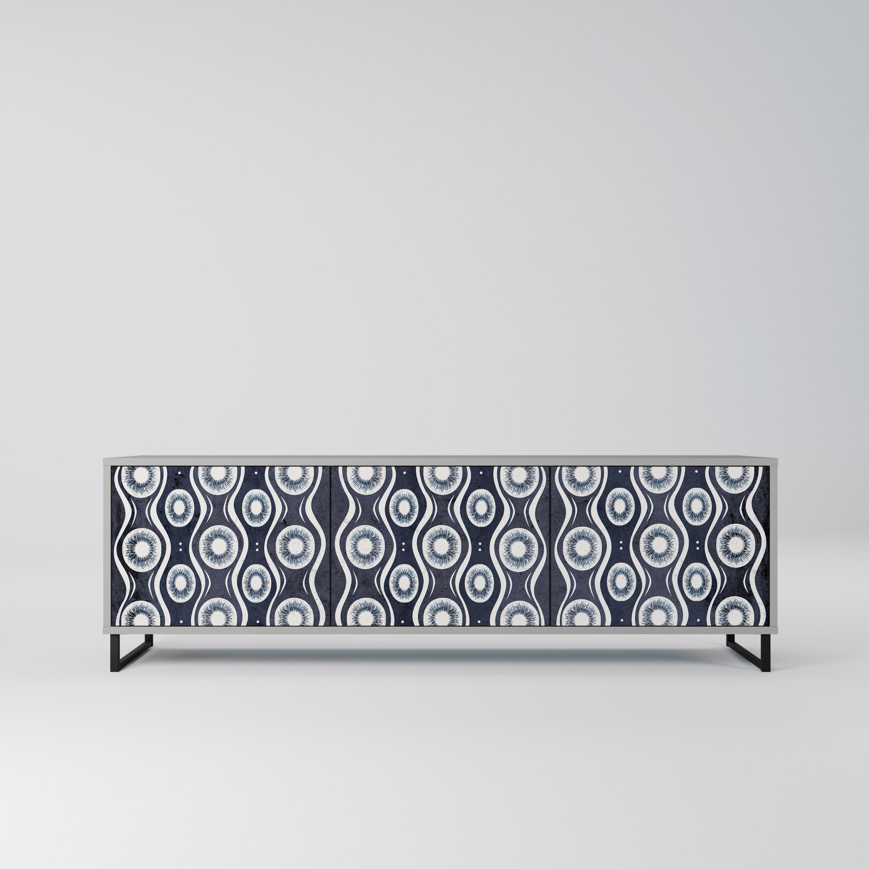 GRAPHITE EYES Móvel de TV com 3 Portas em Acabamento Cinzento