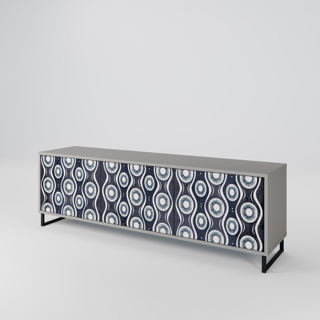 GRAPHITE EYES Móvel de TV com 3 Portas em Acabamento Cinzento