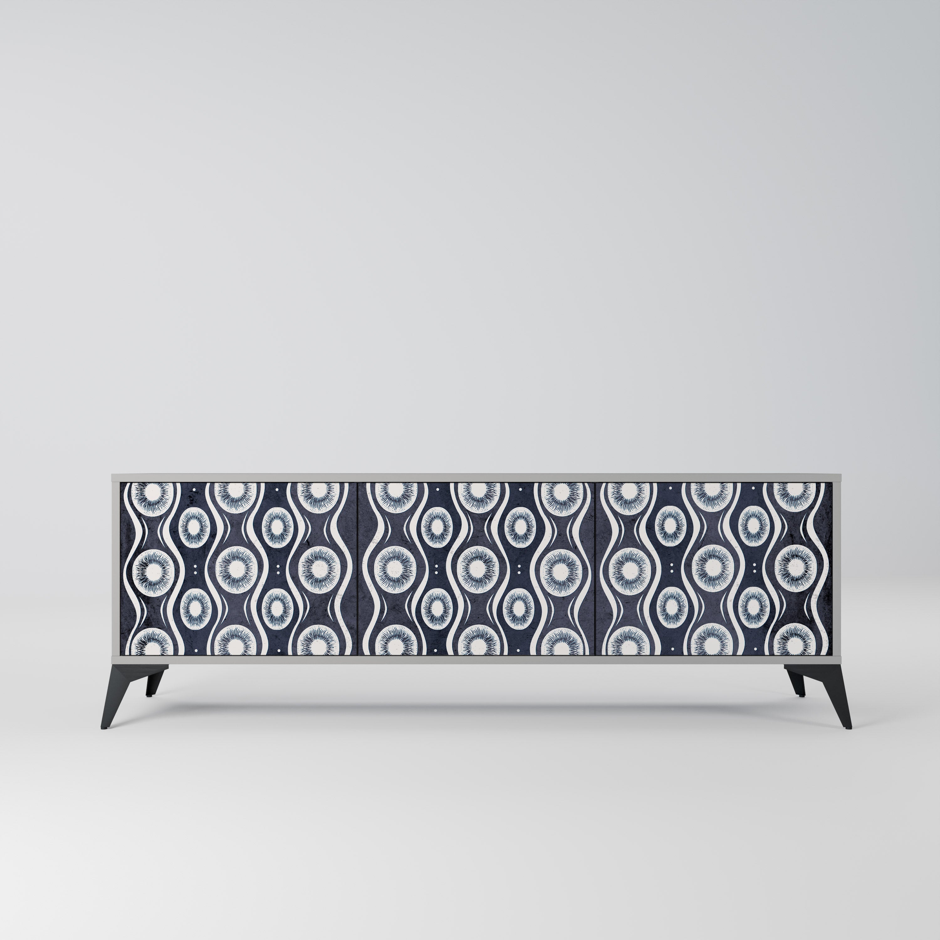 GRAPHITE EYES Móvel de TV com 3 Portas em Acabamento Cinzento