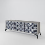 GRAPHITE EYES Móvel de TV com 3 Portas em Acabamento Cinzento