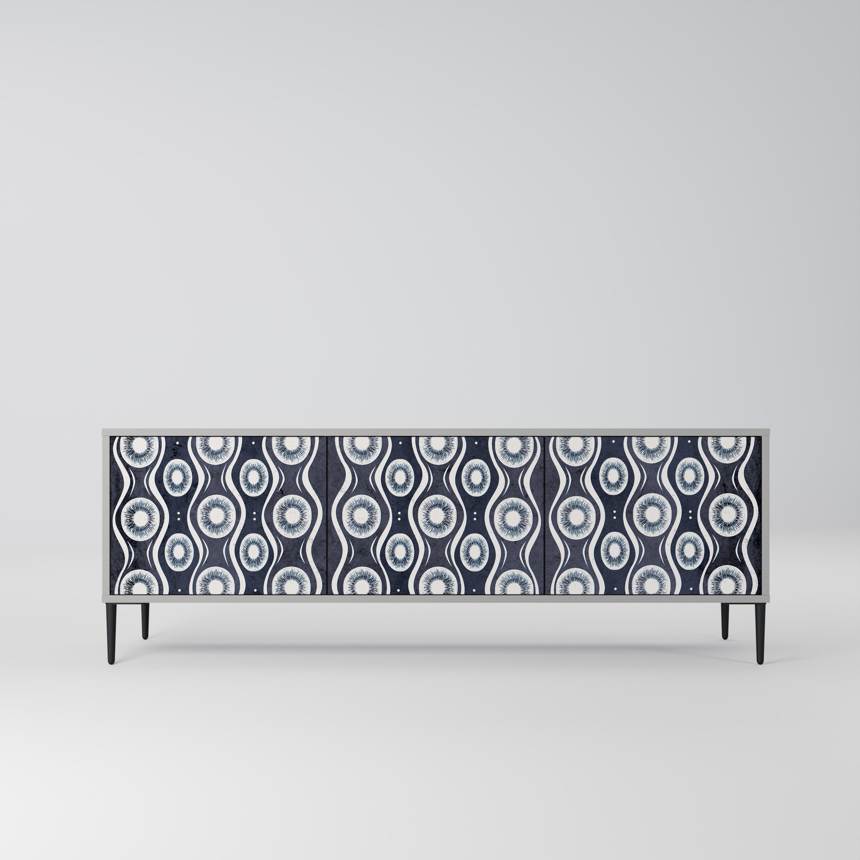 GRAPHITE EYES Móvel de TV com 3 Portas em Acabamento Cinzento