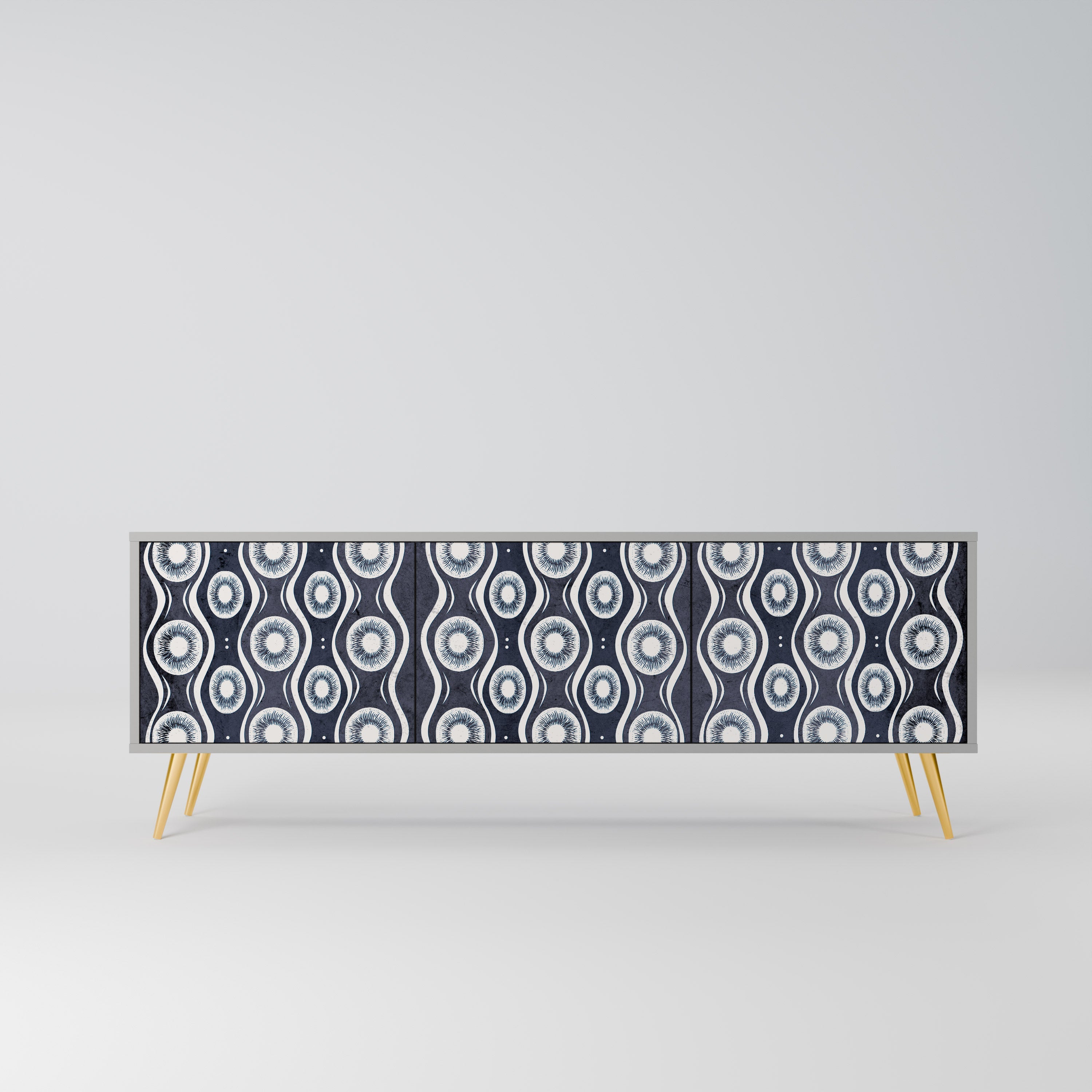 GRAPHITE EYES Móvel de TV com 3 Portas em Acabamento Cinzento