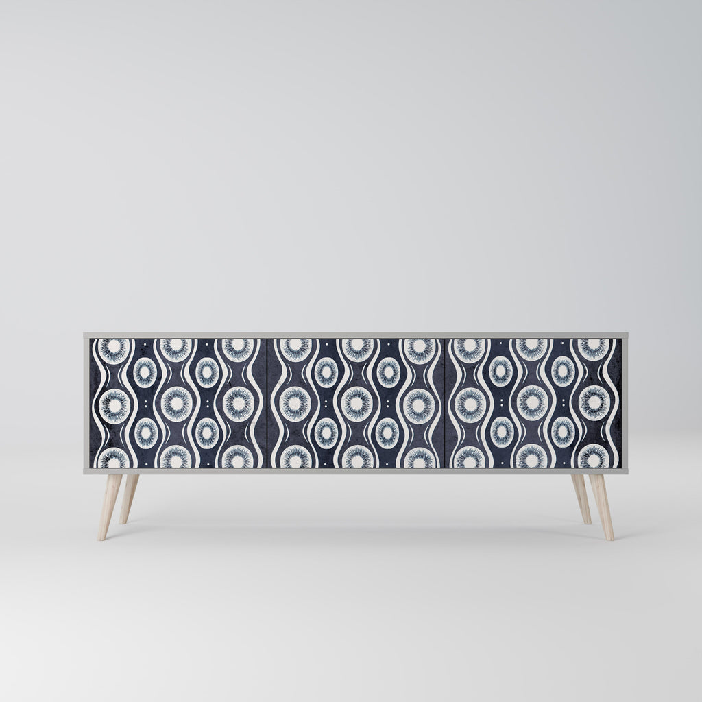 GRAPHITE EYES Móvel de TV com 3 Portas em Acabamento Cinzento