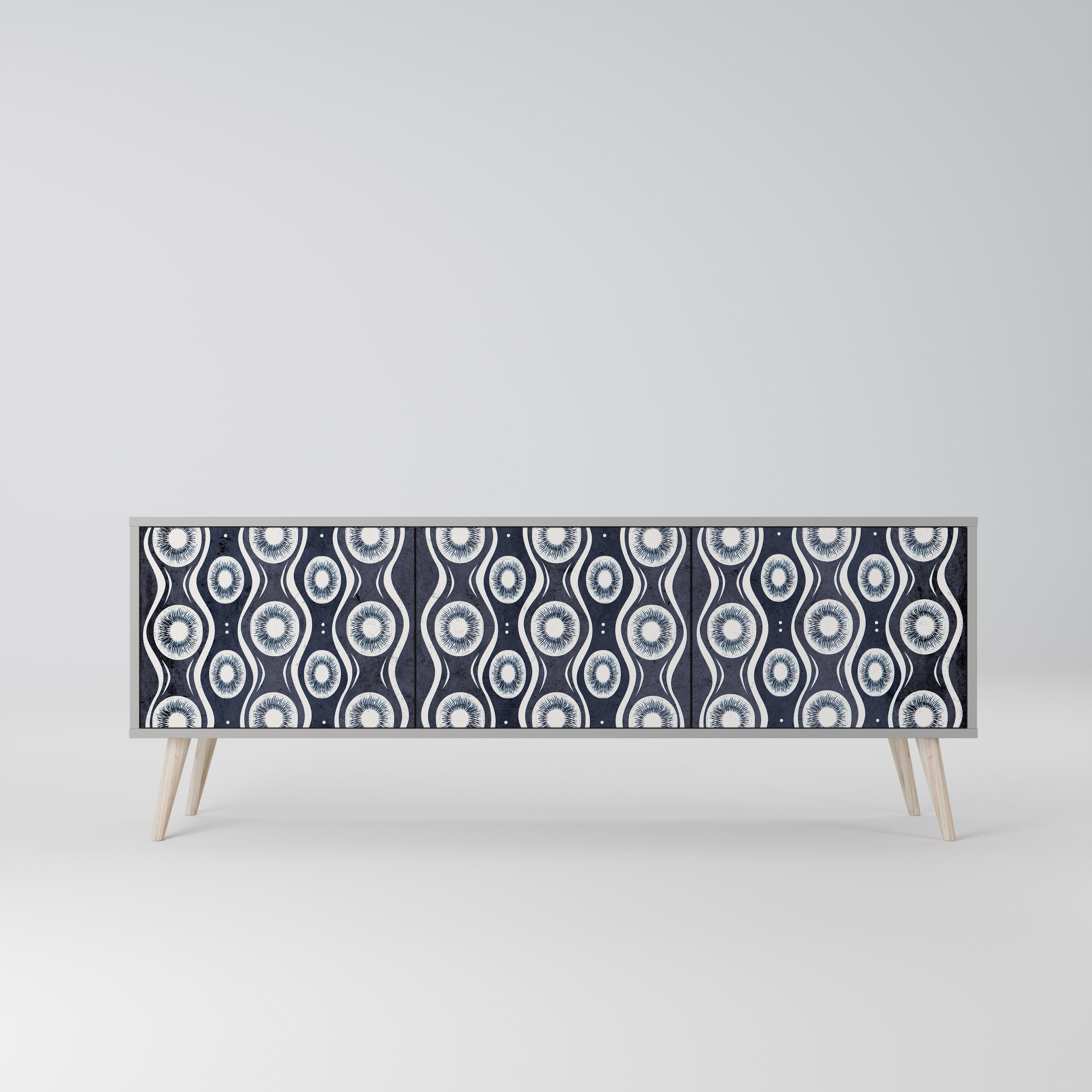 GRAPHITE EYES Móvel de TV com 3 Portas em Acabamento Cinzento