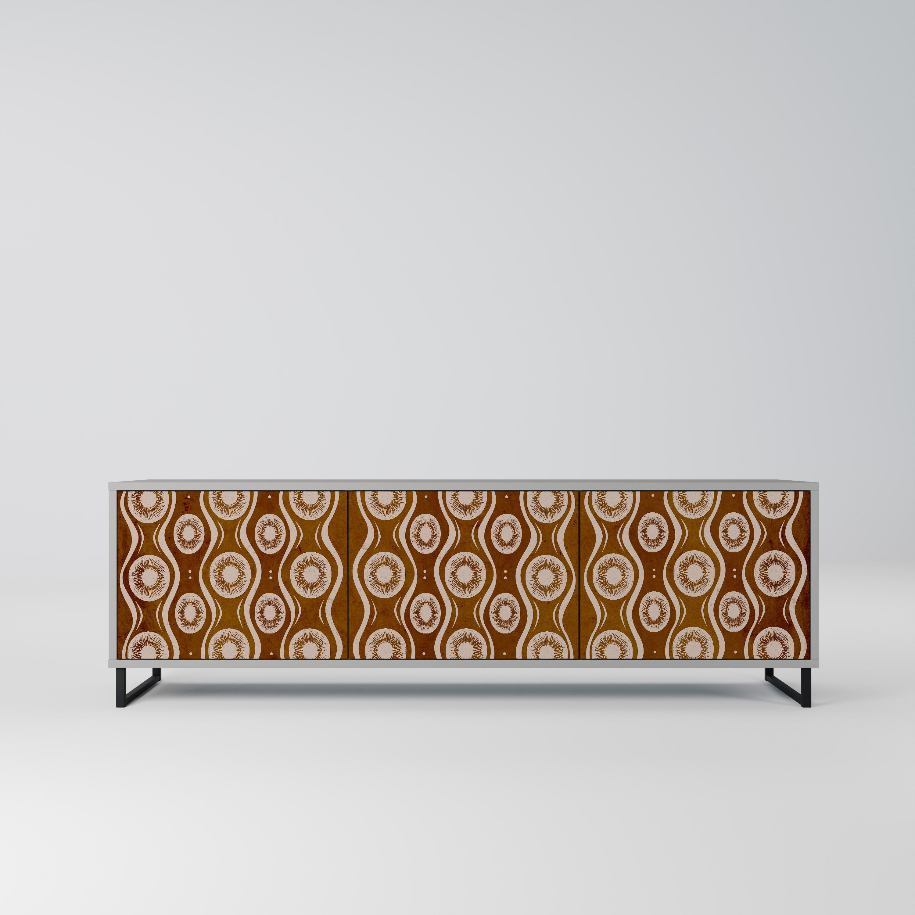 BROWN EYES Móvel de TV com 3 Portas em Acabamento Cinzento