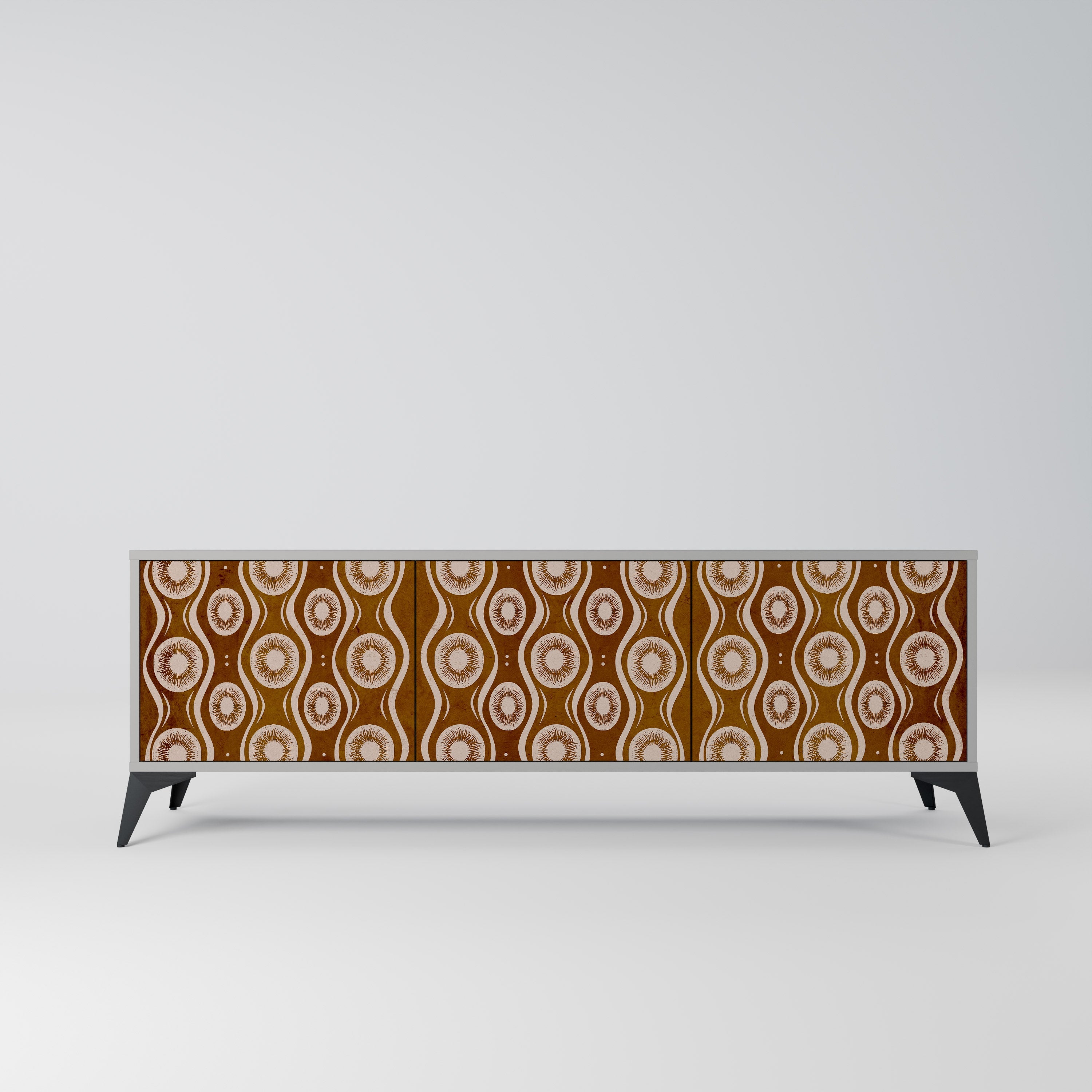 BROWN EYES Móvel de TV com 3 Portas em Acabamento Cinzento