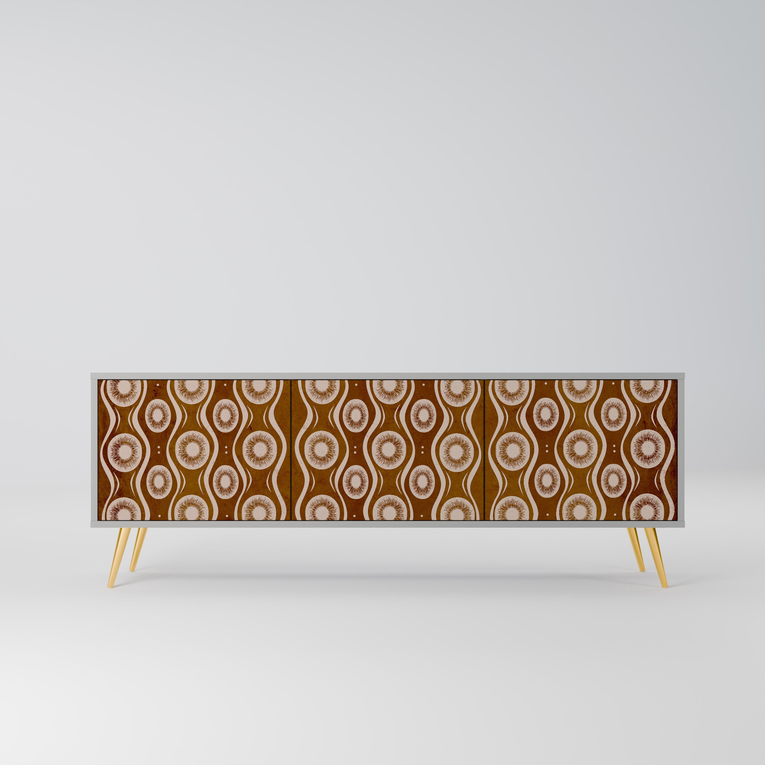 BROWN EYES Móvel de TV com 3 Portas em Acabamento Cinzento