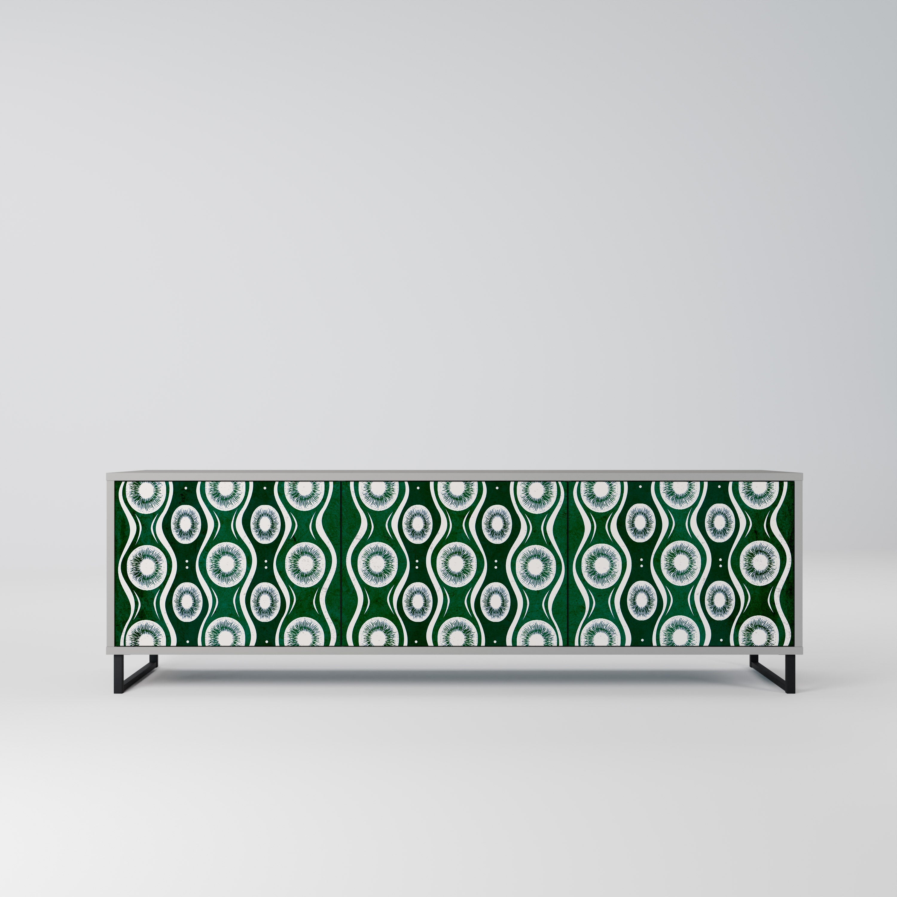 GREEN EYES Móvel de TV com 3 Portas em Acabamento Cinzento