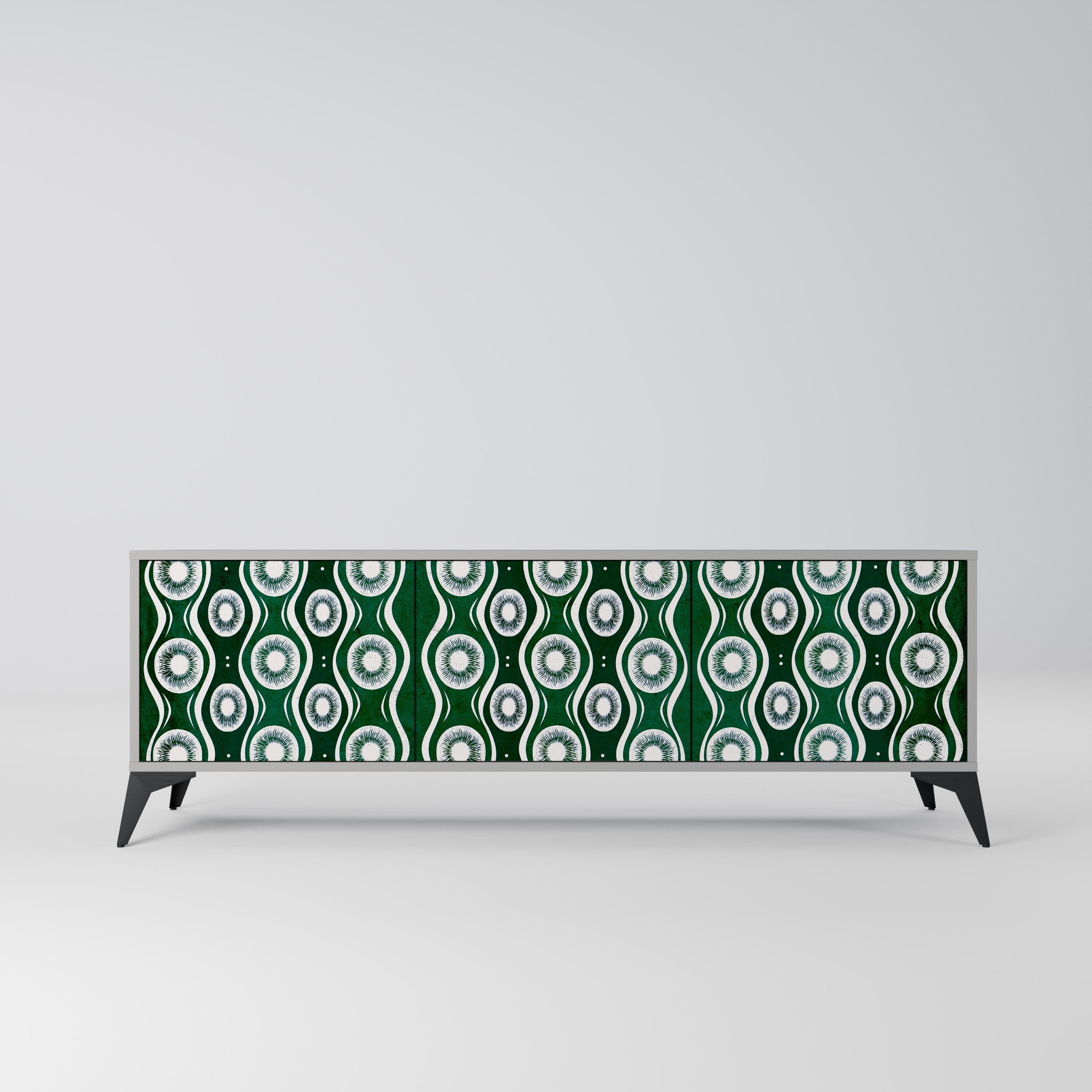 GREEN EYES Móvel de TV com 3 Portas em Acabamento Cinzento