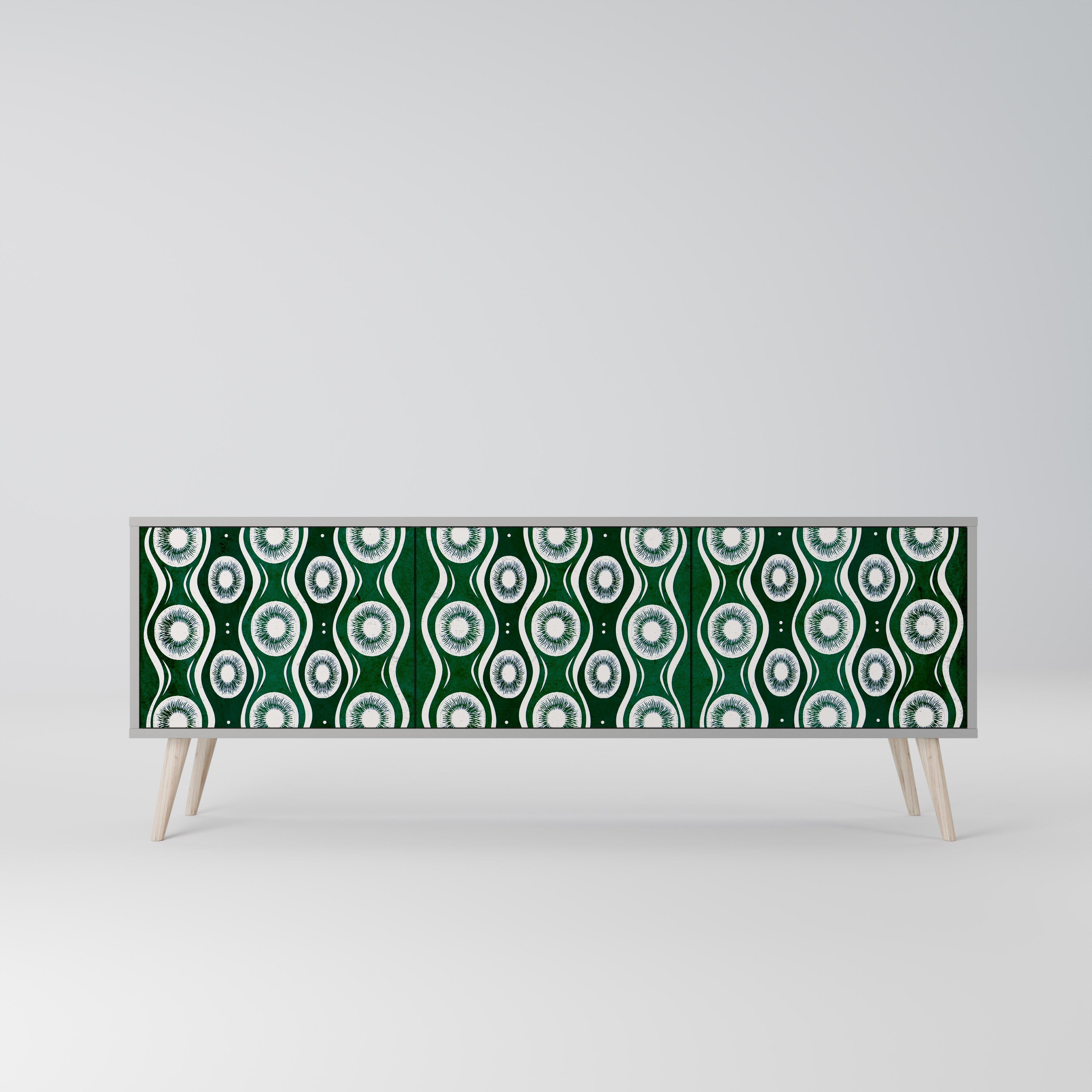 GREEN EYES Móvel de TV com 3 Portas em Acabamento Cinzento