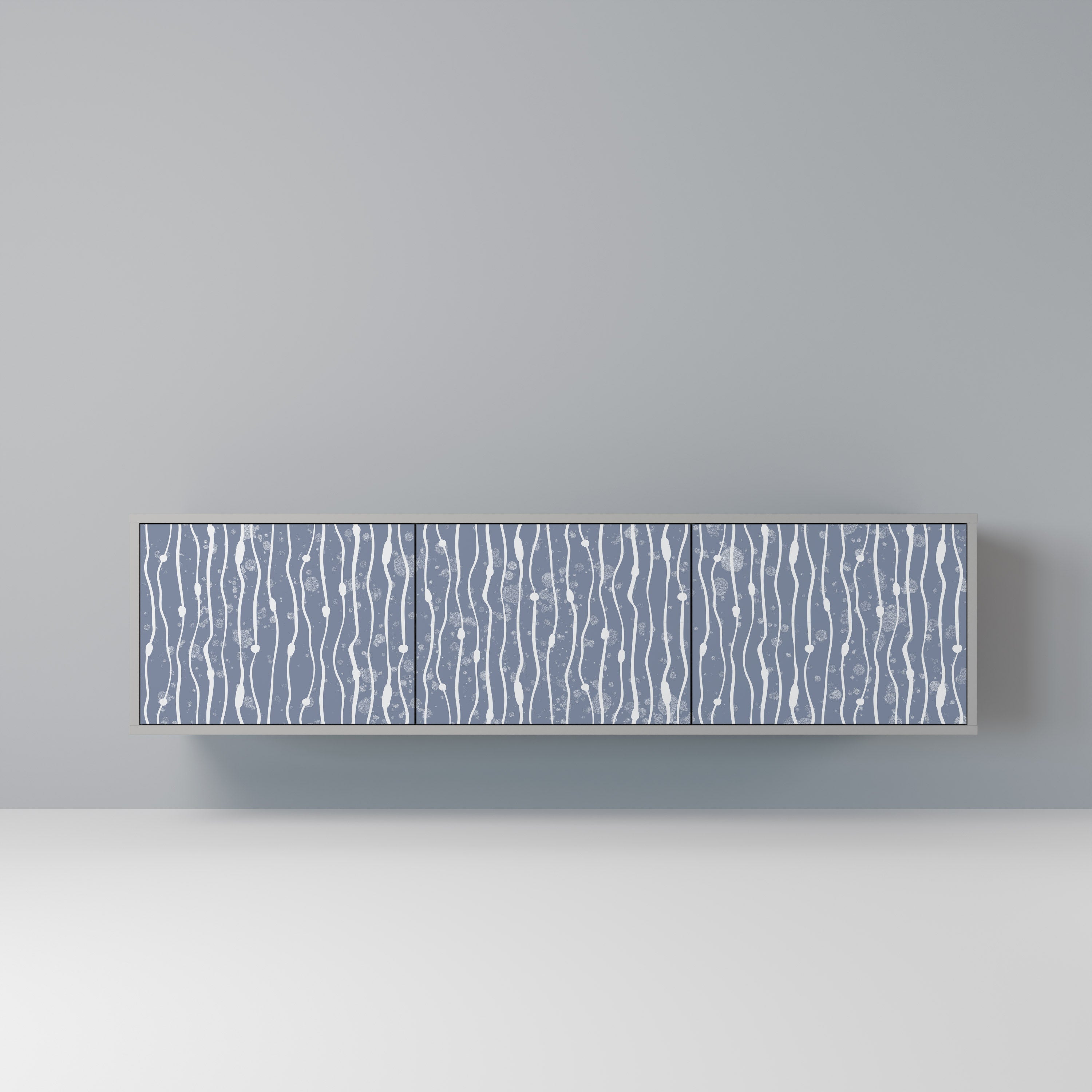 GRAPHITE RAIN Móvel de TV com 3 Portas em Acabamento Cinzento