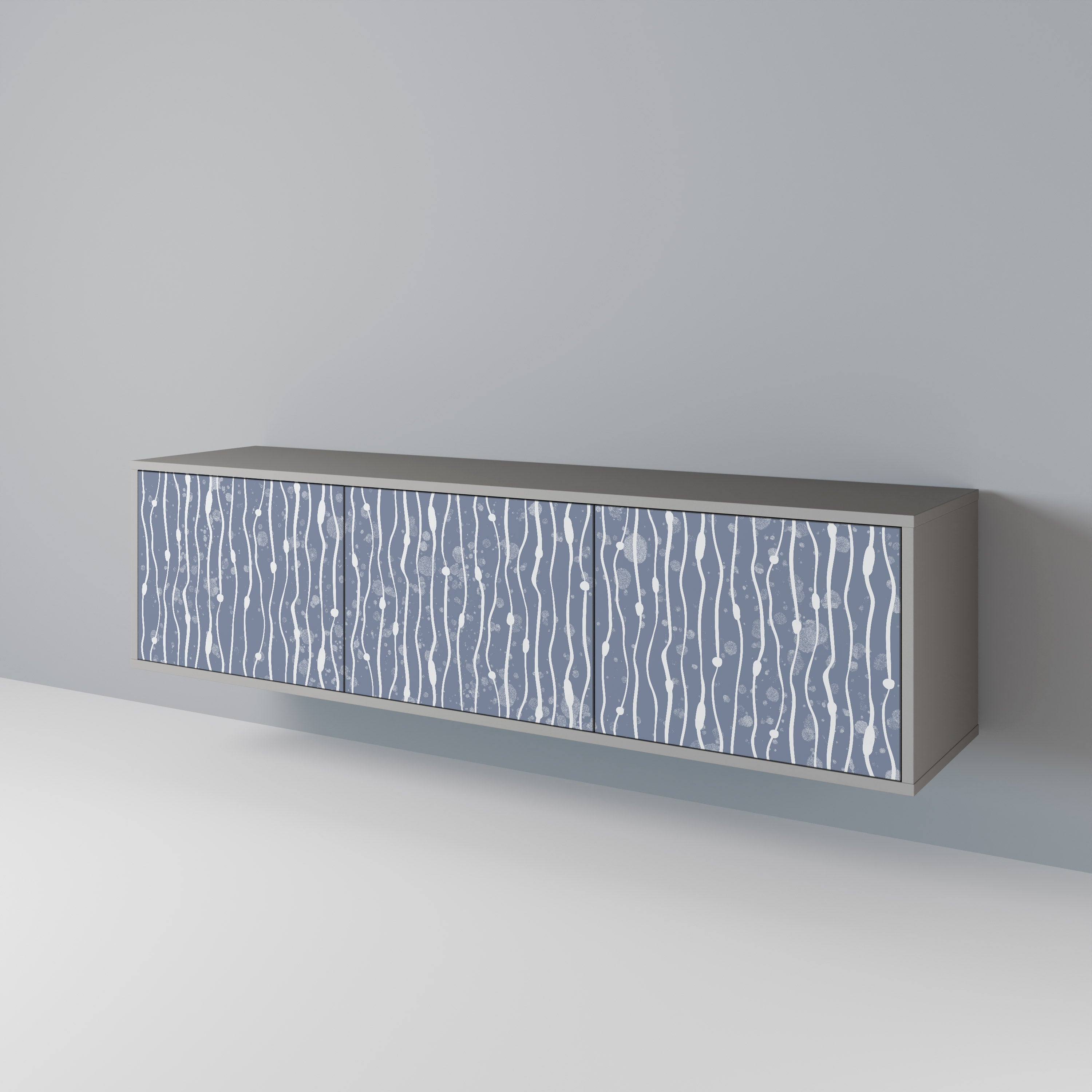 GRAPHITE RAIN Móvel de TV com 3 Portas em Acabamento Cinzento