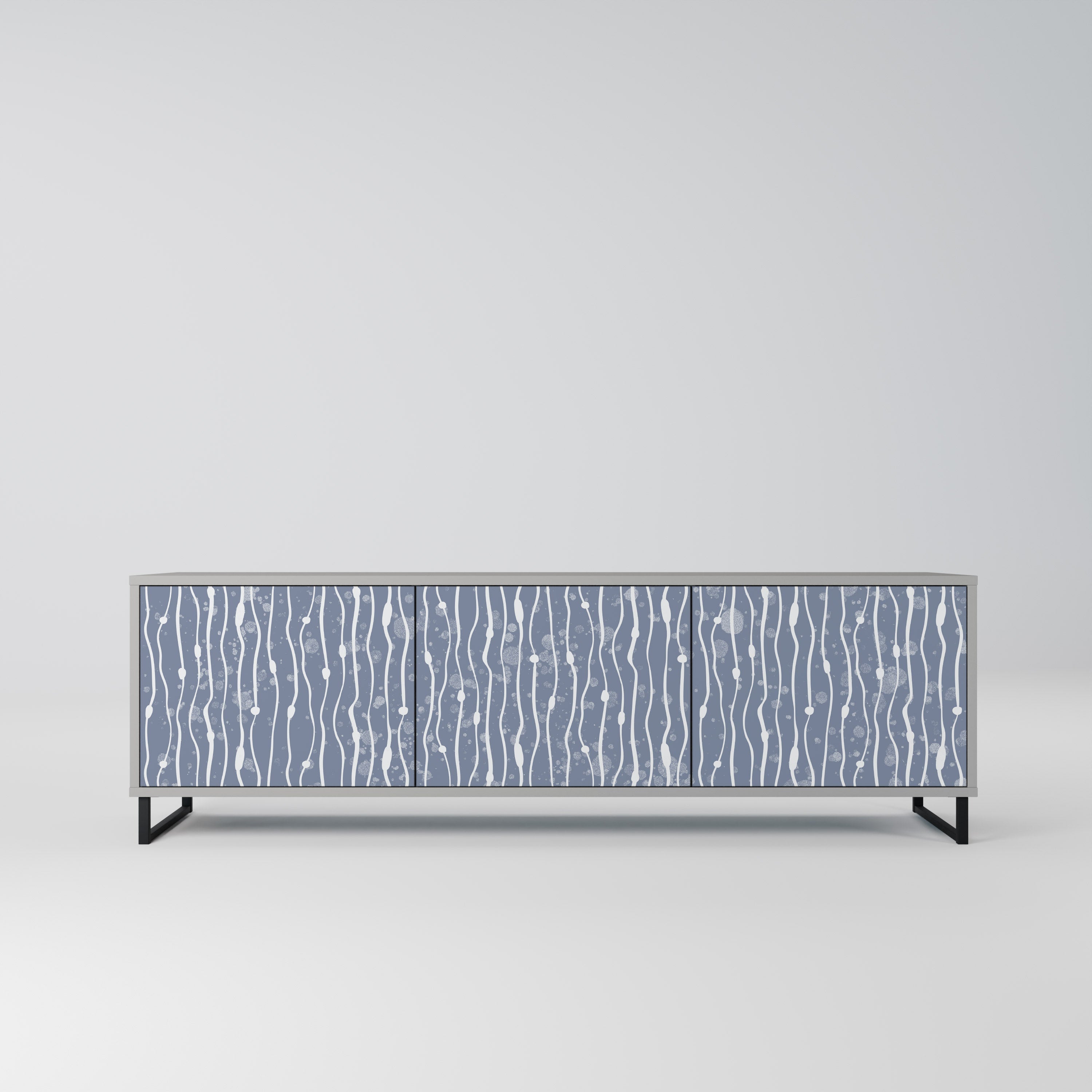 GRAPHITE RAIN Móvel de TV com 3 Portas em Acabamento Cinzento