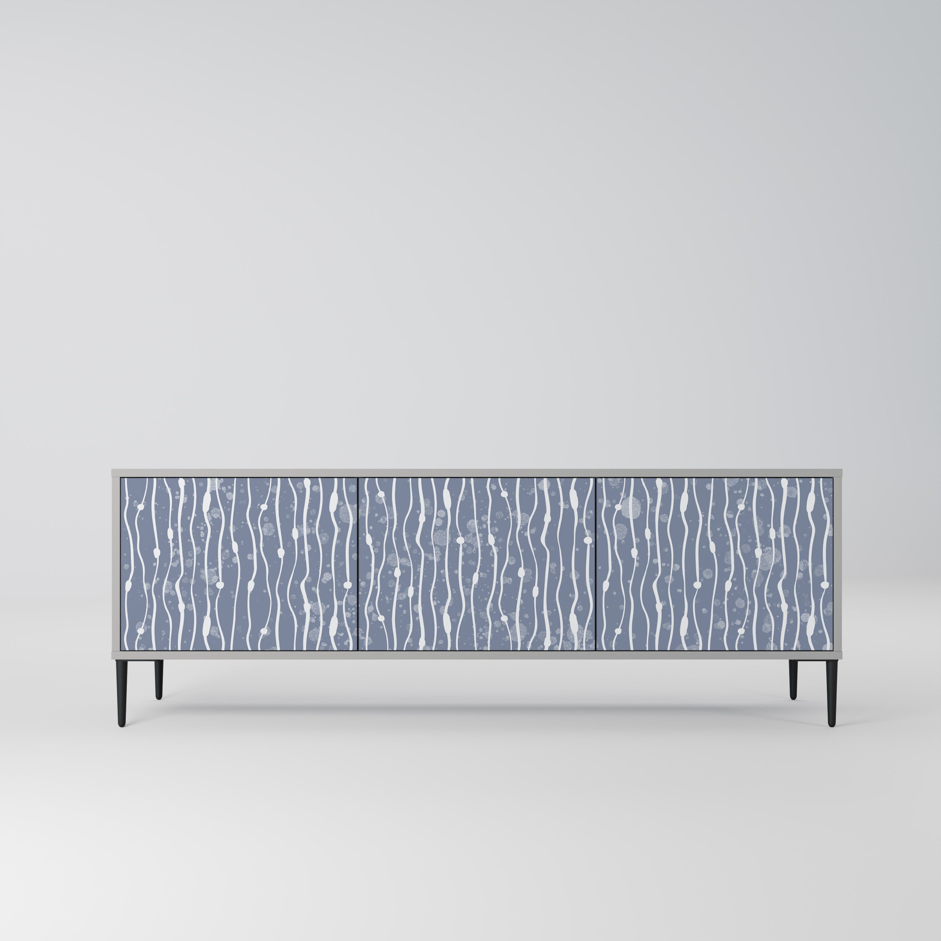 GRAPHITE RAIN Móvel de TV com 3 Portas em Acabamento Cinzento