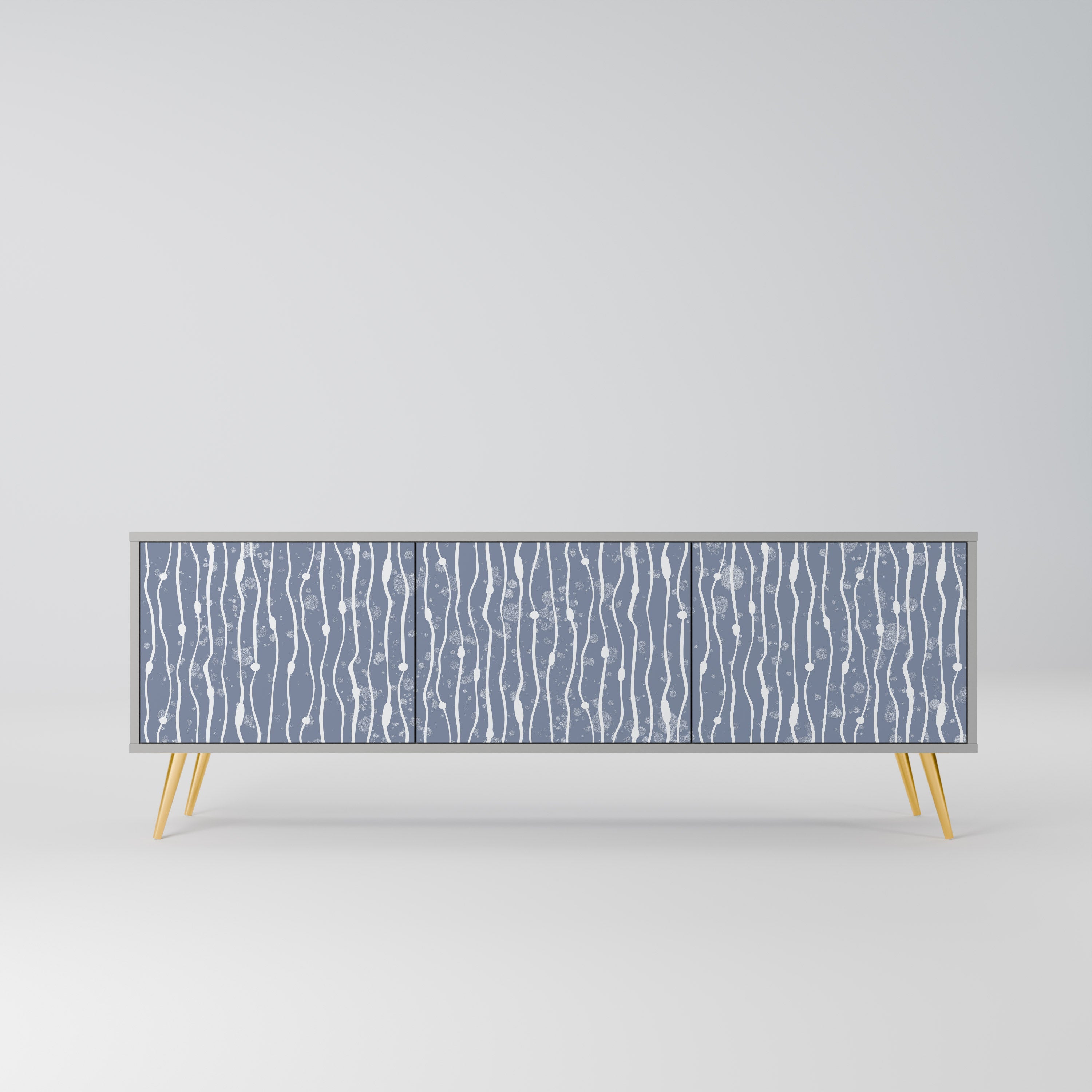 GRAPHITE RAIN Móvel de TV com 3 Portas em Acabamento Cinzento