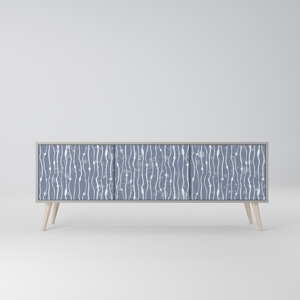 GRAPHITE RAIN Móvel de TV com 3 Portas em Acabamento Cinzento