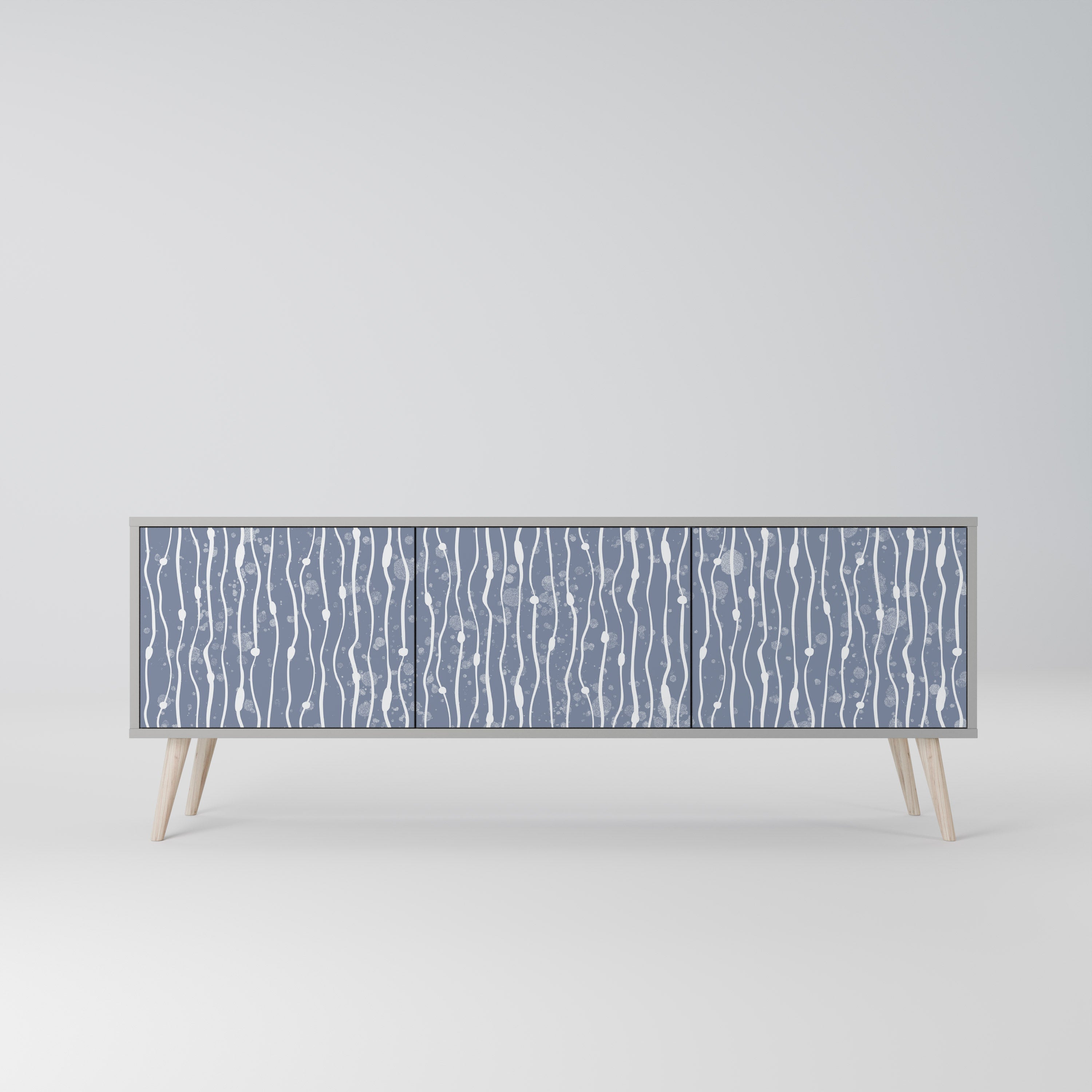 GRAPHITE RAIN Móvel de TV com 3 Portas em Acabamento Cinzento