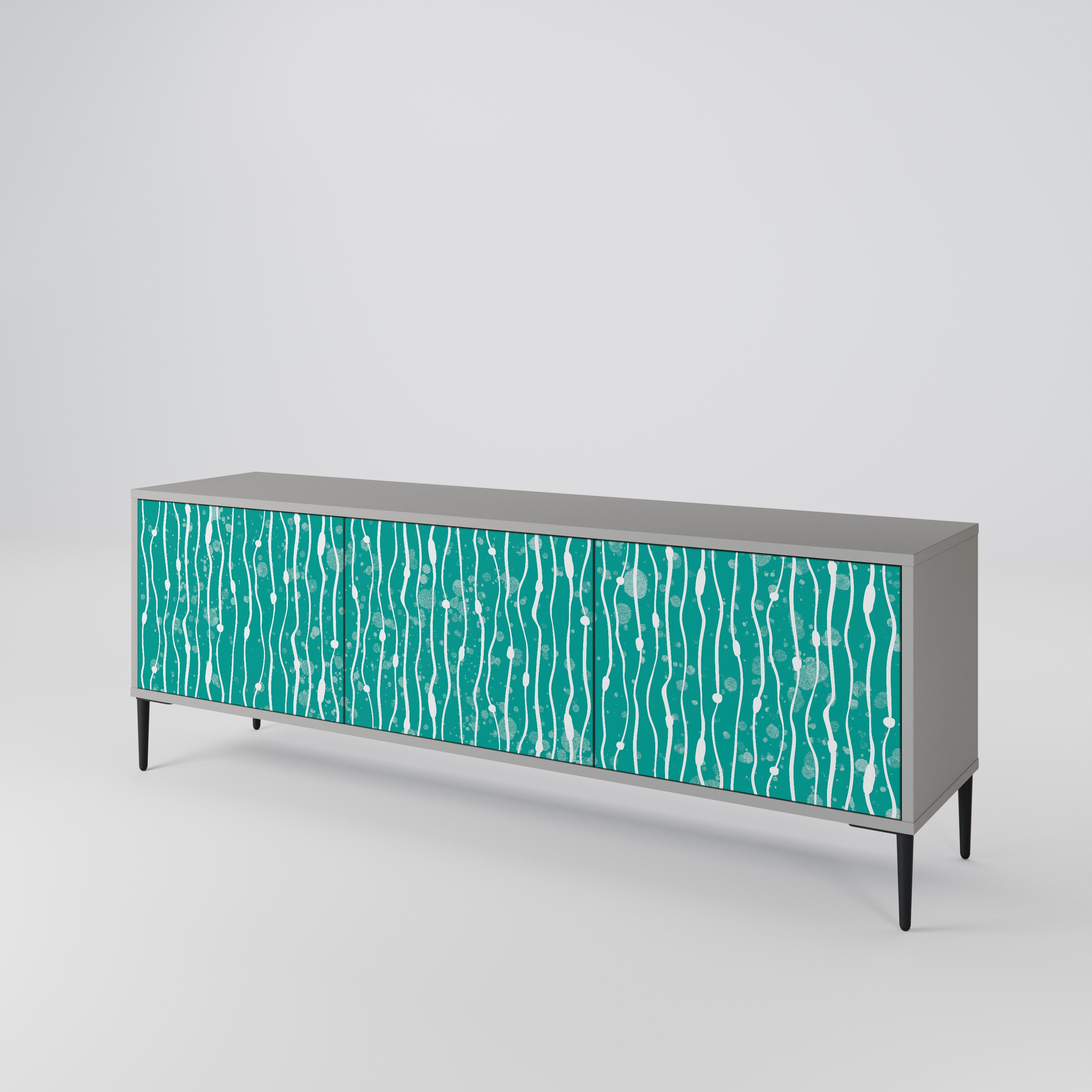 TURQUOISE RAIN 3-Door TV Cabinet