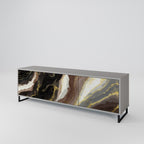 GOLD DUST Móvel de TV com 3 Portas em Acabamento Cinzento