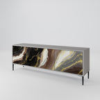 GOLD DUST Móvel de TV com 3 Portas em Acabamento Cinzento