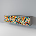 TESSELATE TREASURES Móvel de TV com 3 Portas em Acabamento Cinzento