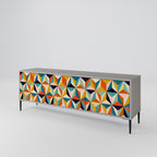 TESSELATE TREASURES Móvel de TV com 3 Portas em Acabamento Cinzento