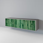 NATURAL GREEN Móvel de TV com 3 Portas em Acabamento Cinzento