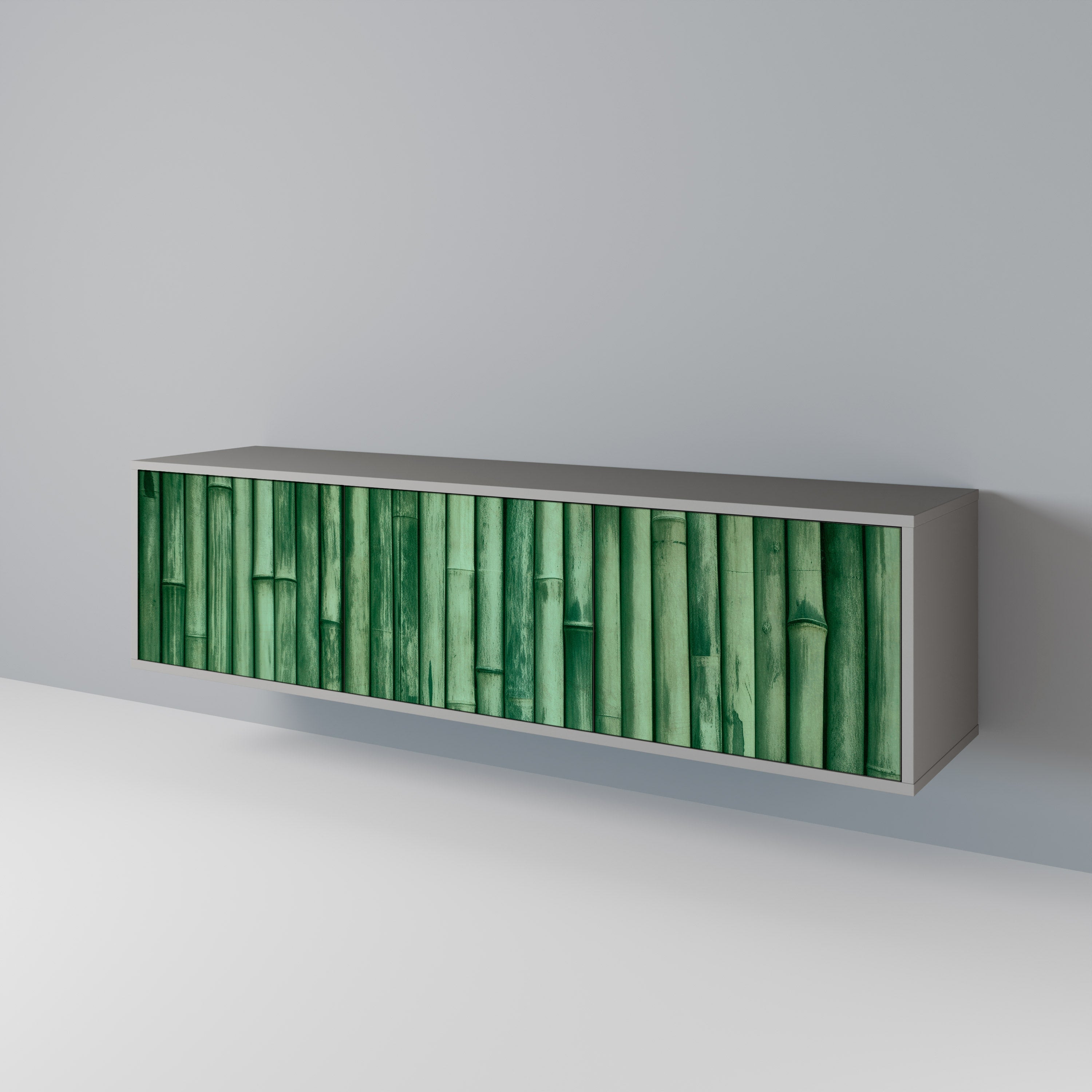 NATURAL GREEN Móvel de TV com 3 Portas em Acabamento Cinzento