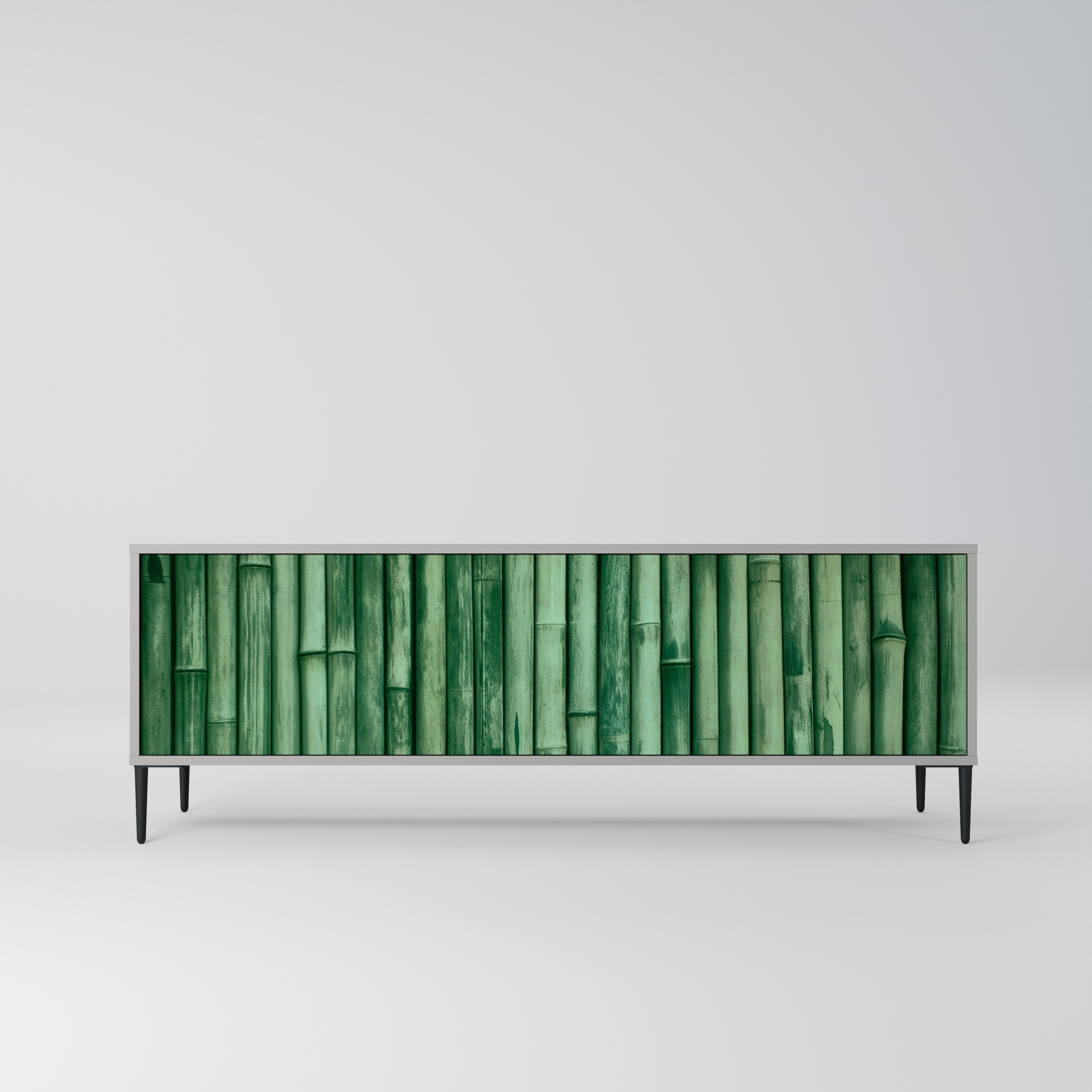 NATURAL GREEN Móvel de TV com 3 Portas em Acabamento Cinzento