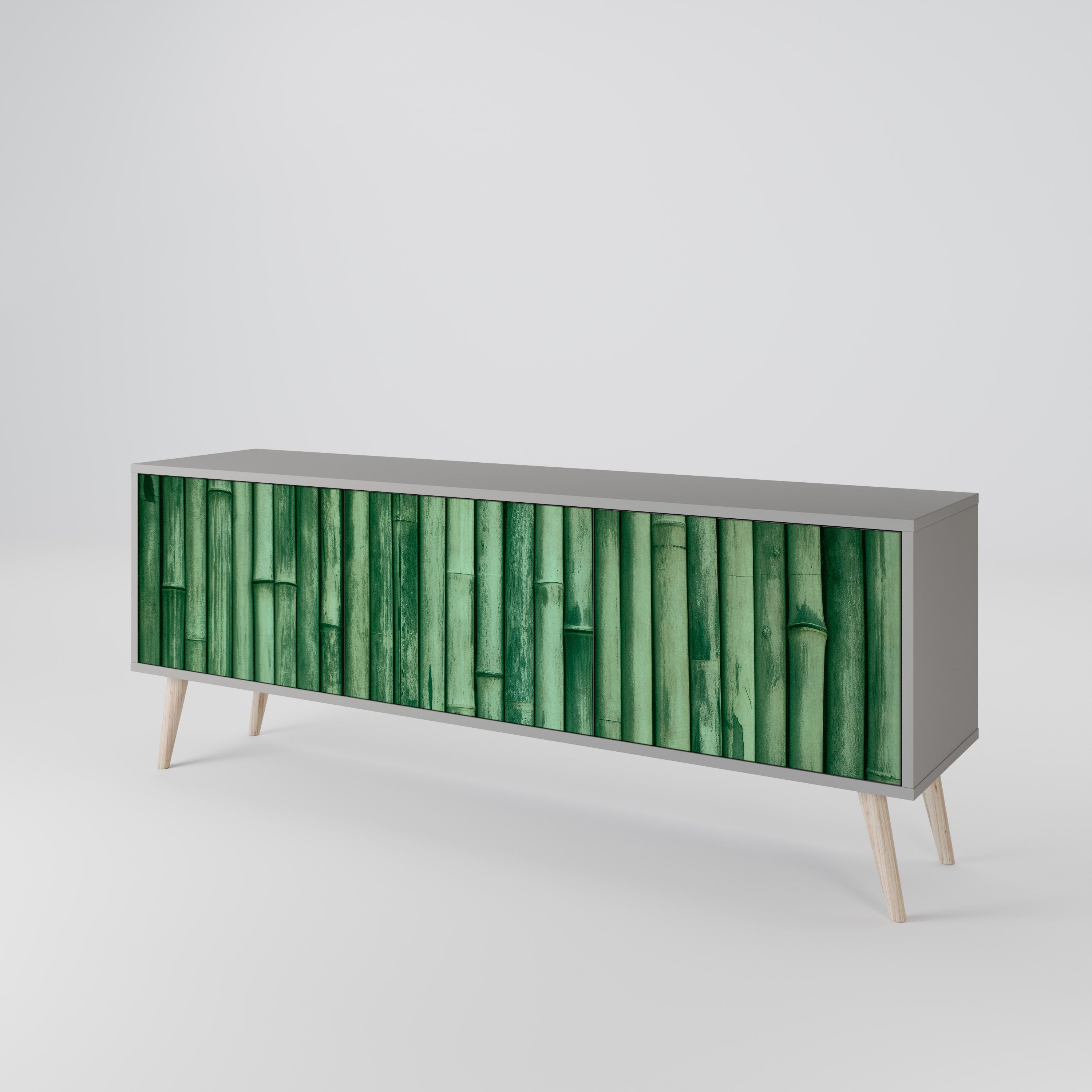 NATURAL GREEN 3-Door TV Cabinet