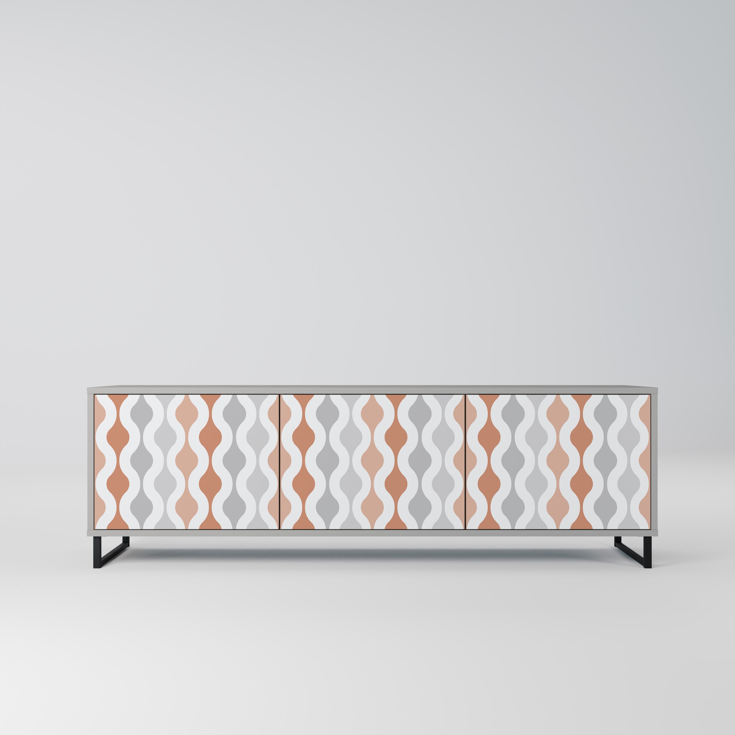 HAZY NOSTALGIA Móvel de TV com 3 Portas em Acabamento Cinzento