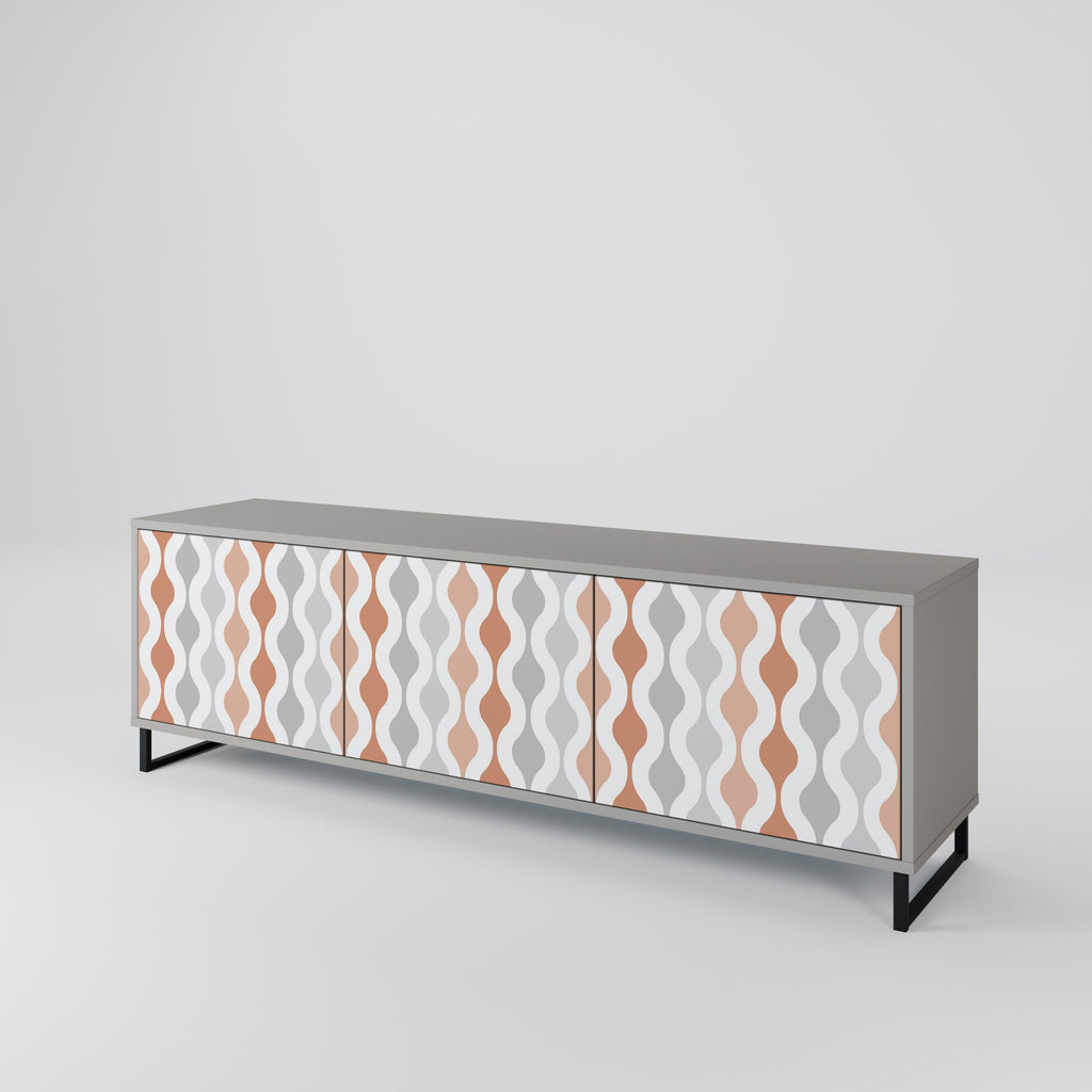 HAZY NOSTALGIA Móvel de TV com 3 Portas em Acabamento Cinzento