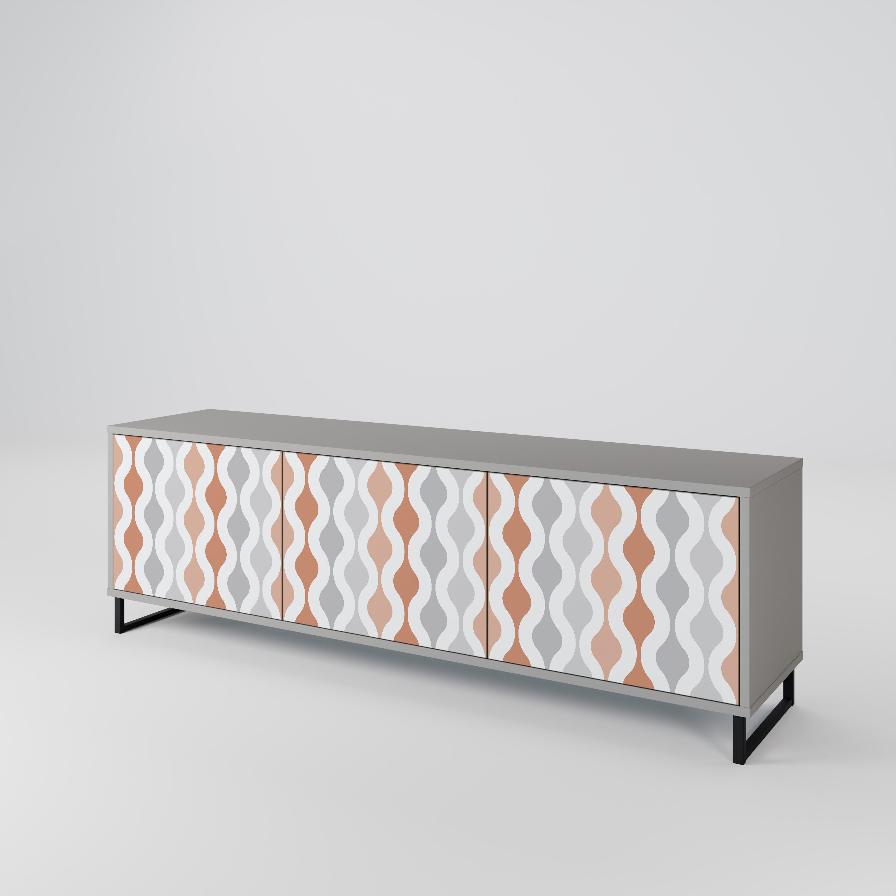 HAZY NOSTALGIA Móvel de TV com 3 Portas em Acabamento Cinzento