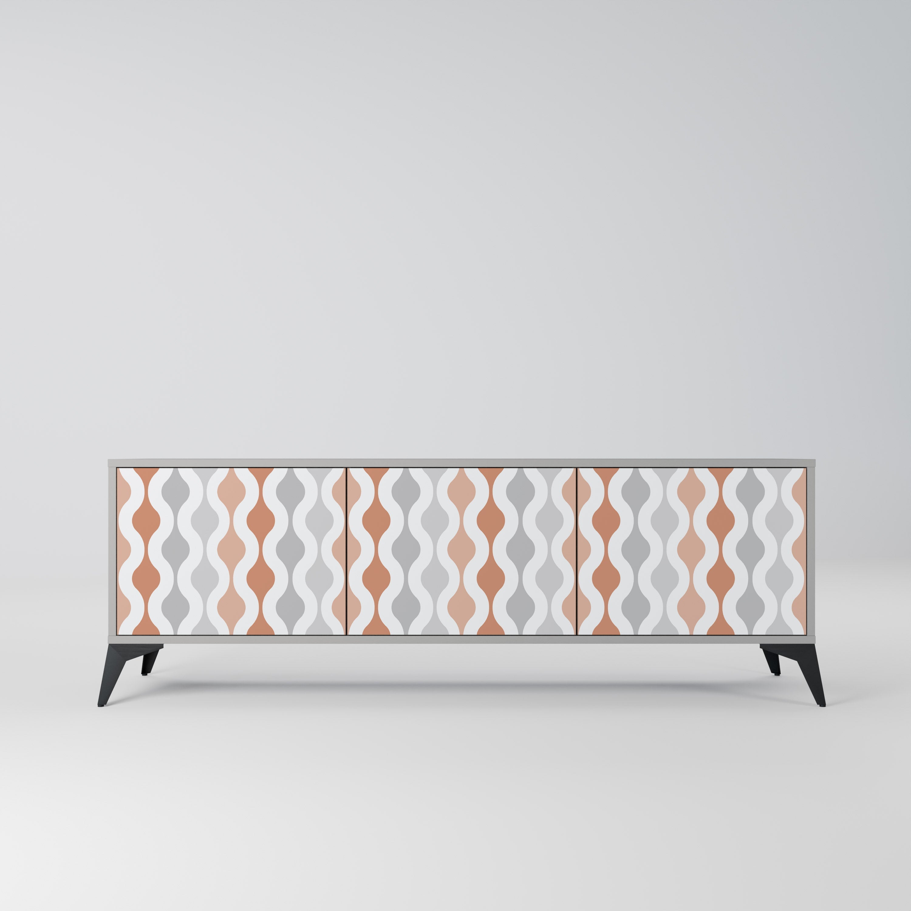 HAZY NOSTALGIA Móvel de TV com 3 Portas em Acabamento Cinzento