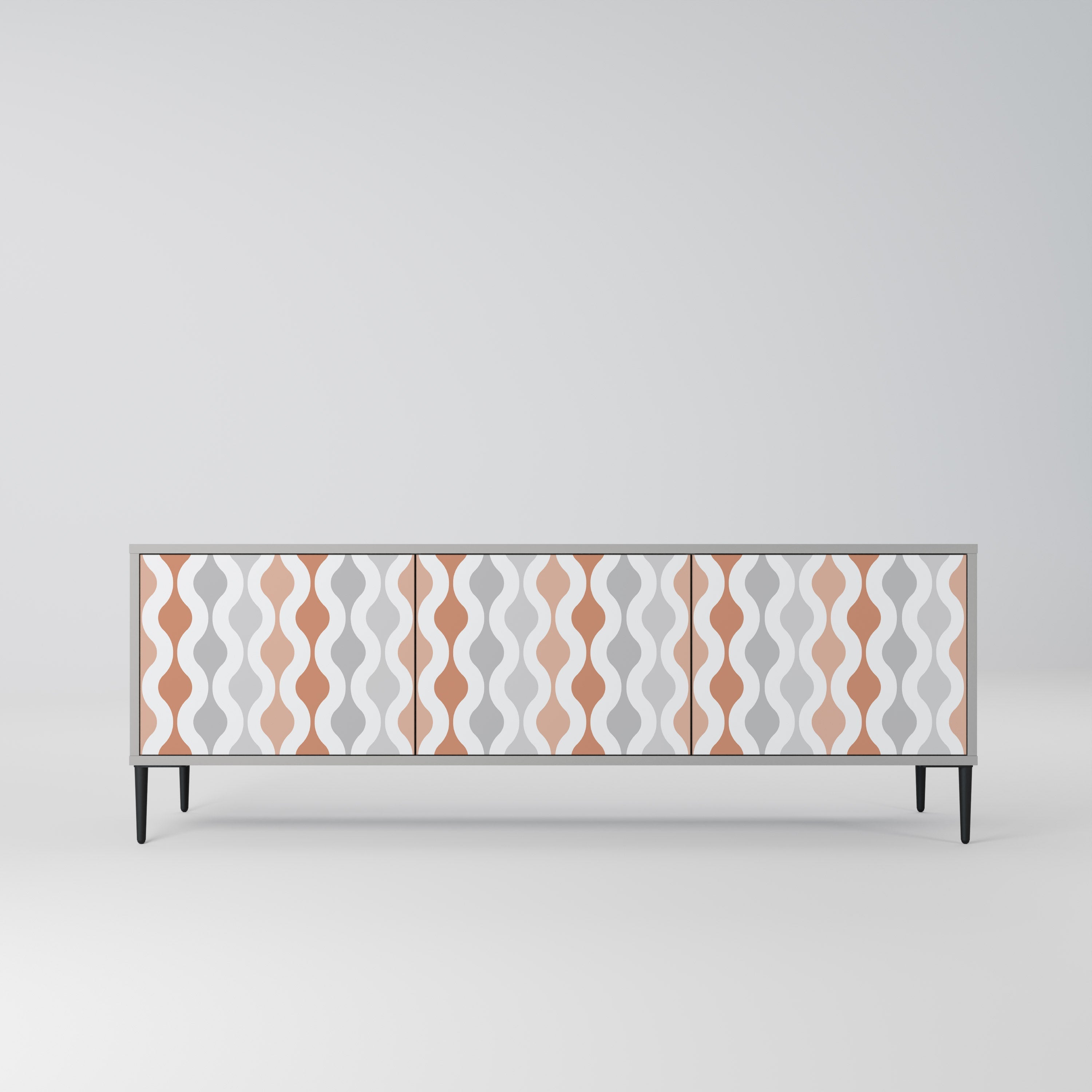 HAZY NOSTALGIA Móvel de TV com 3 Portas em Acabamento Cinzento