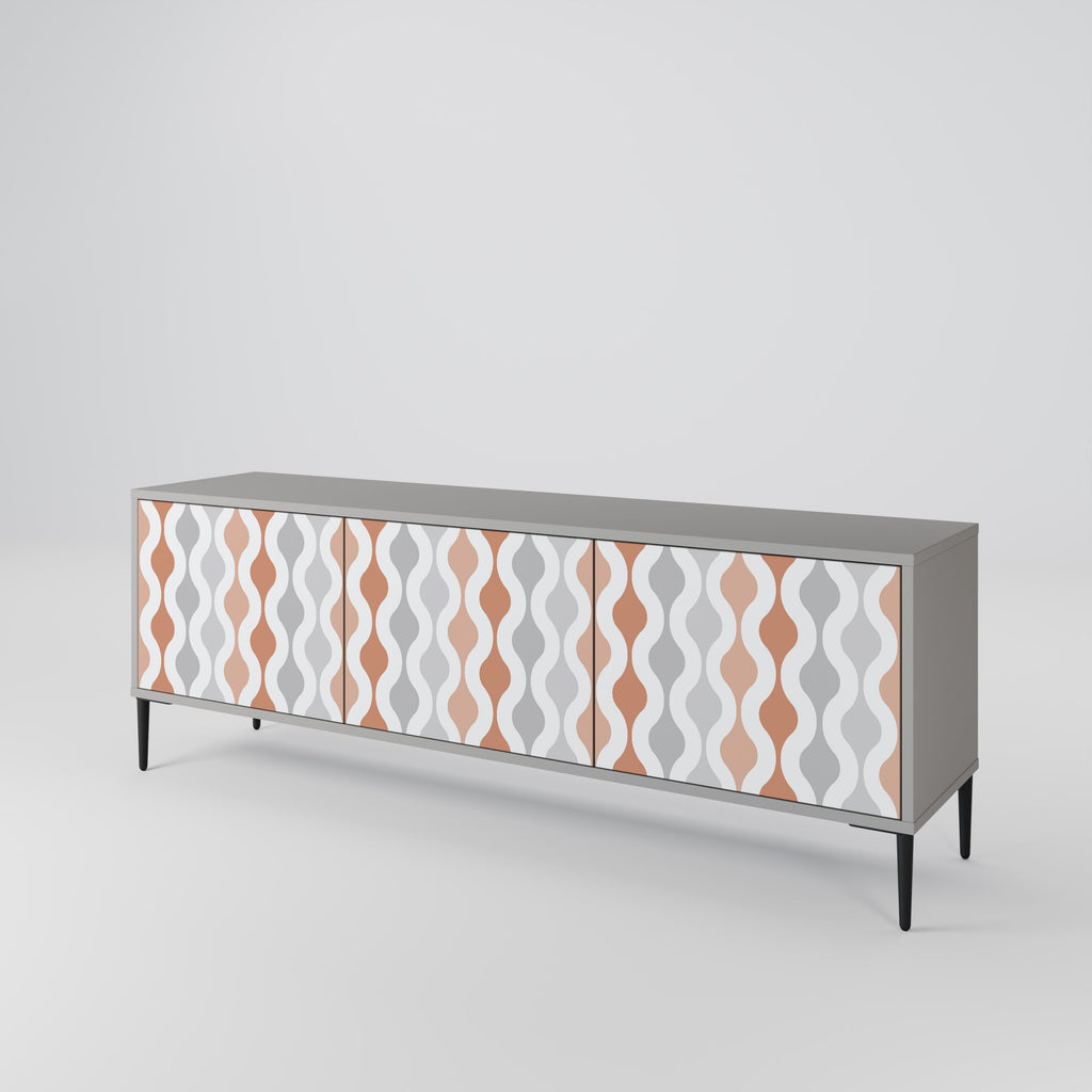 HAZY NOSTALGIA Móvel de TV com 3 Portas em Acabamento Cinzento