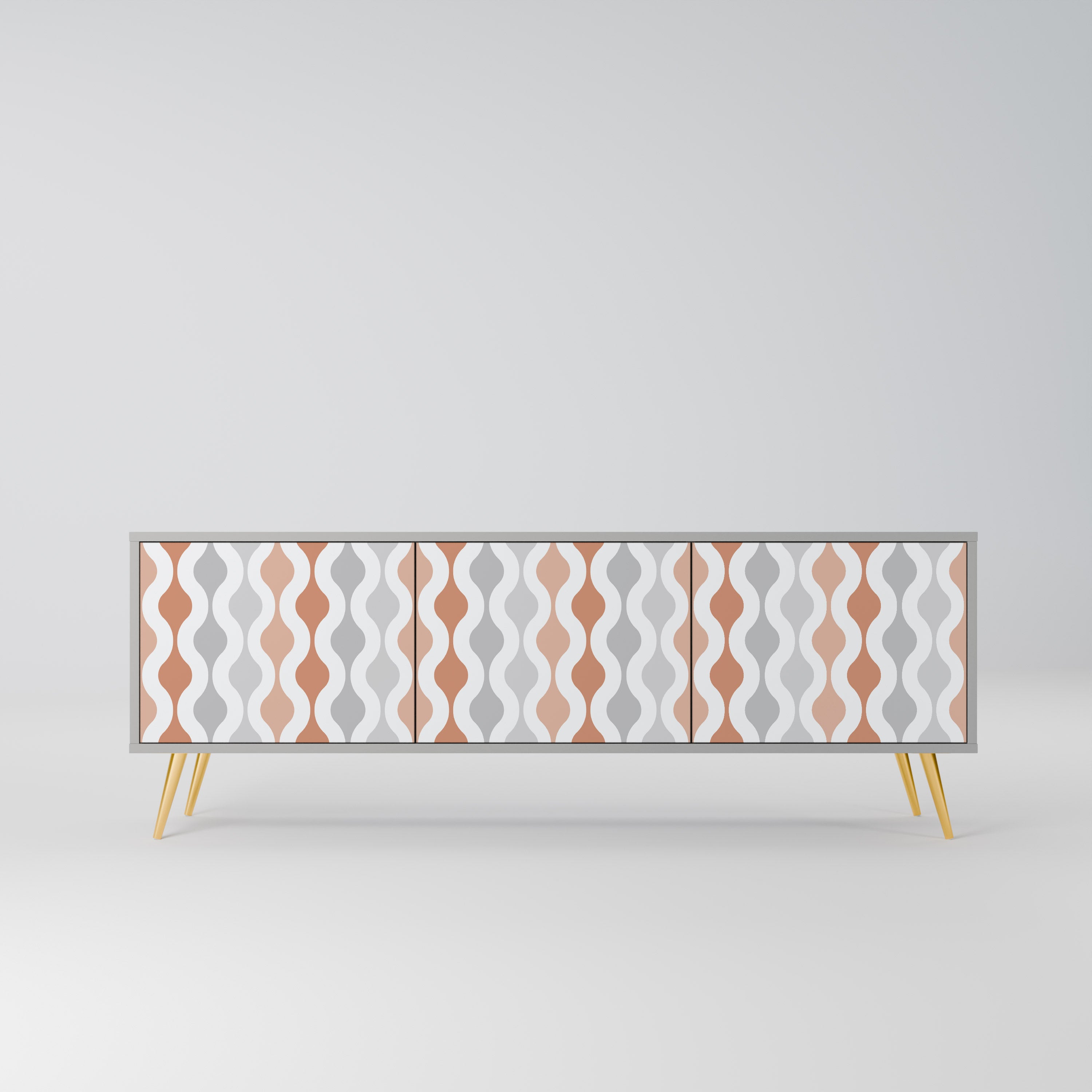 HAZY NOSTALGIA Móvel de TV com 3 Portas em Acabamento Cinzento