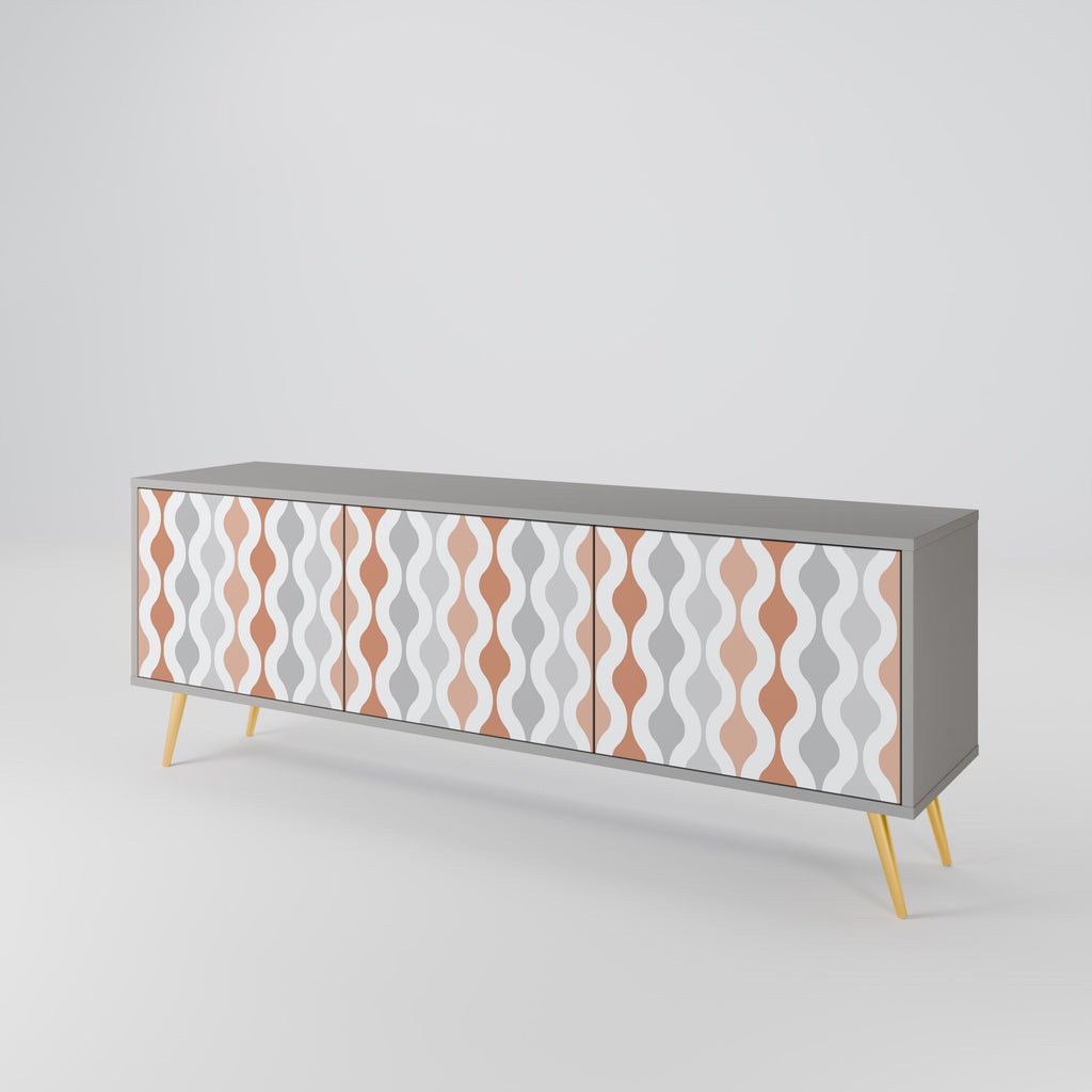 HAZY NOSTALGIA Móvel de TV com 3 Portas em Acabamento Cinzento