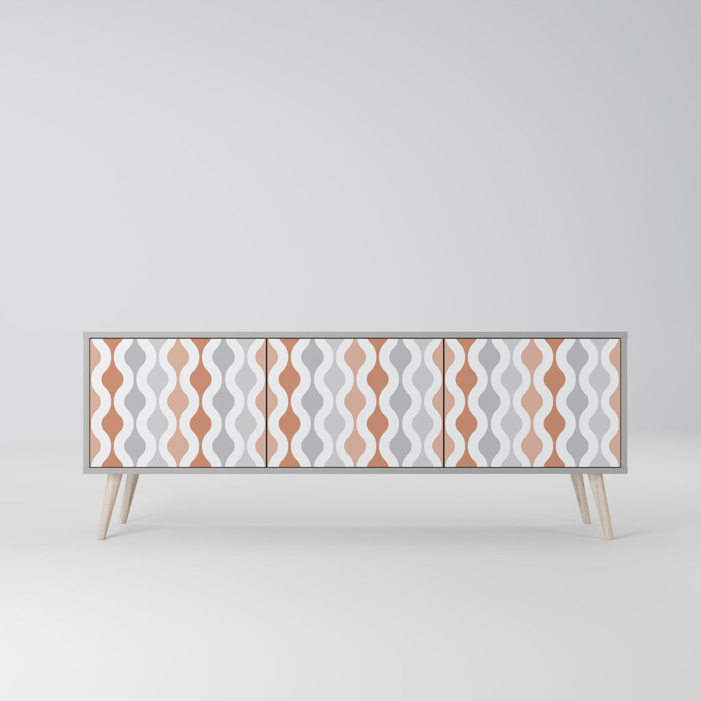 HAZY NOSTALGIA Móvel de TV com 3 Portas em Acabamento Cinzento